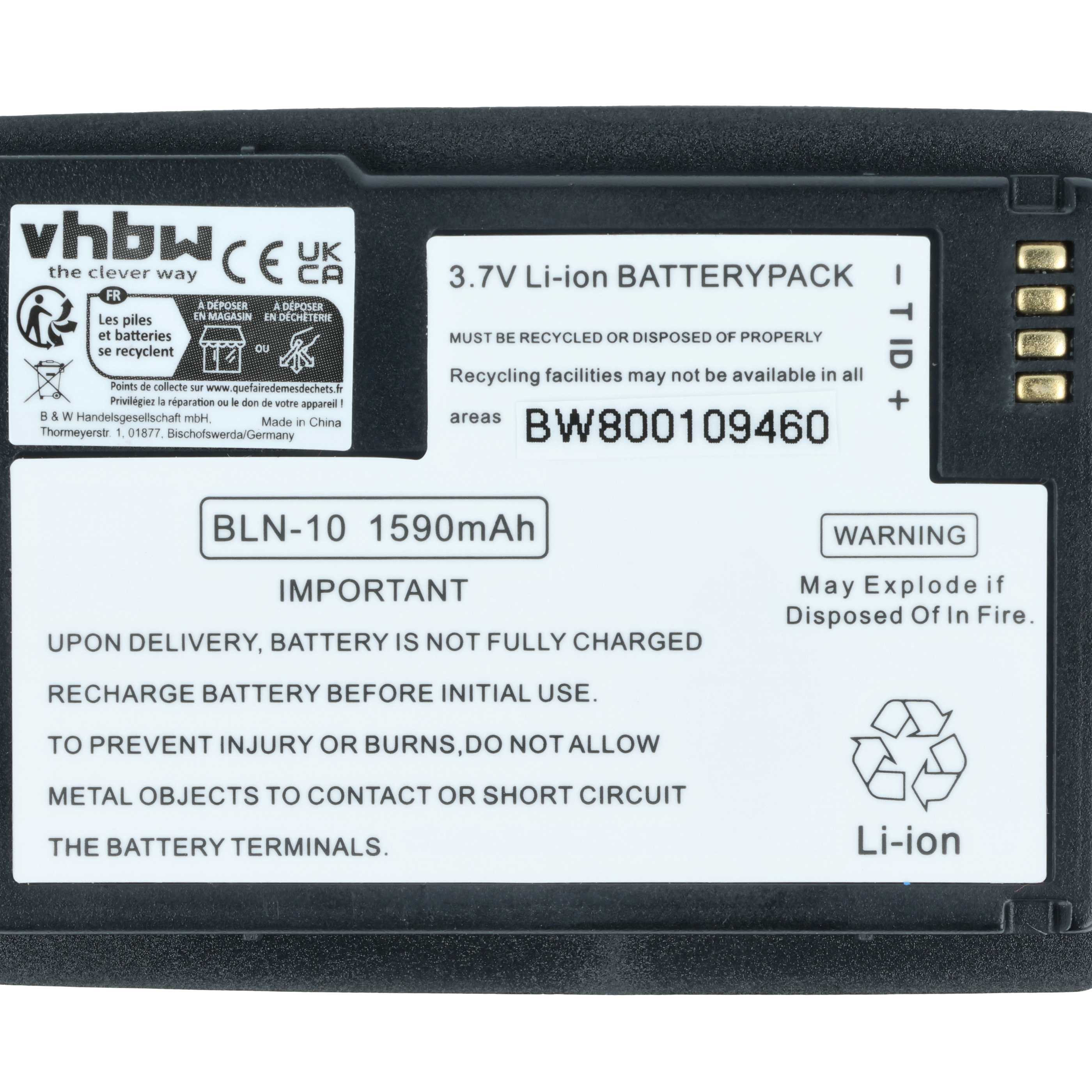 Radio 2x Battery replaces EADS HT9980AA, BLN-10 - 1590 mAh 3.7 V Li-Ion