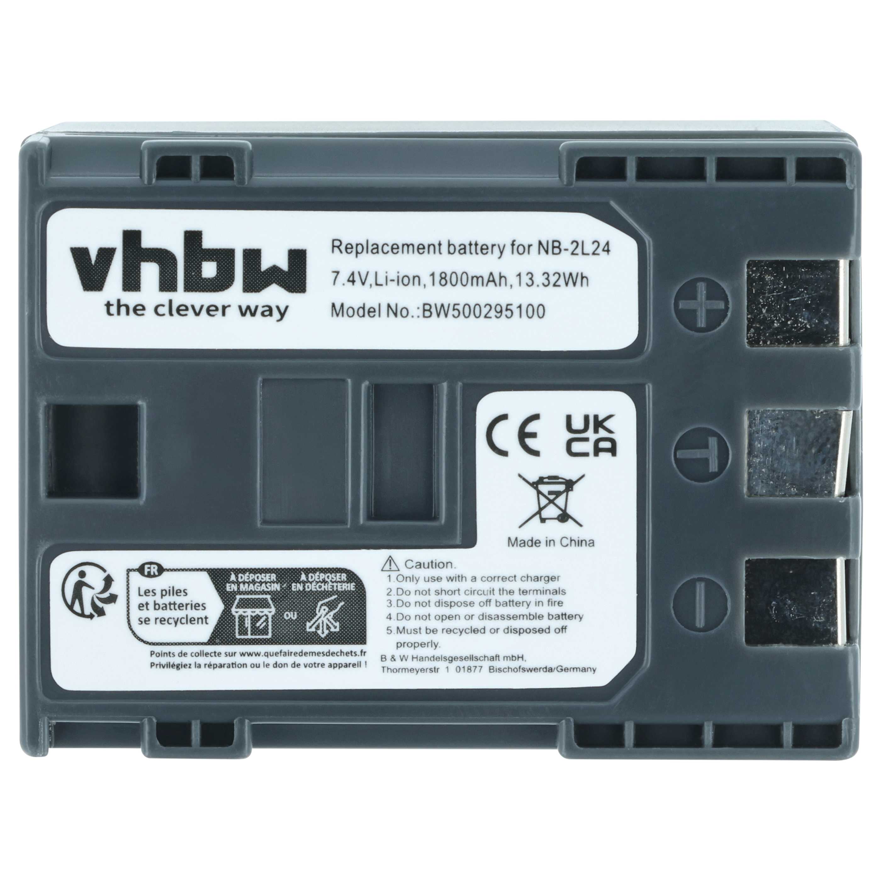 Videokamera-Akku als Ersatz für Canon BP-2L12, BP-2L13, BP-2L18, BP-2L14 für Canon - 1800mAh 7,2V Li-Ion