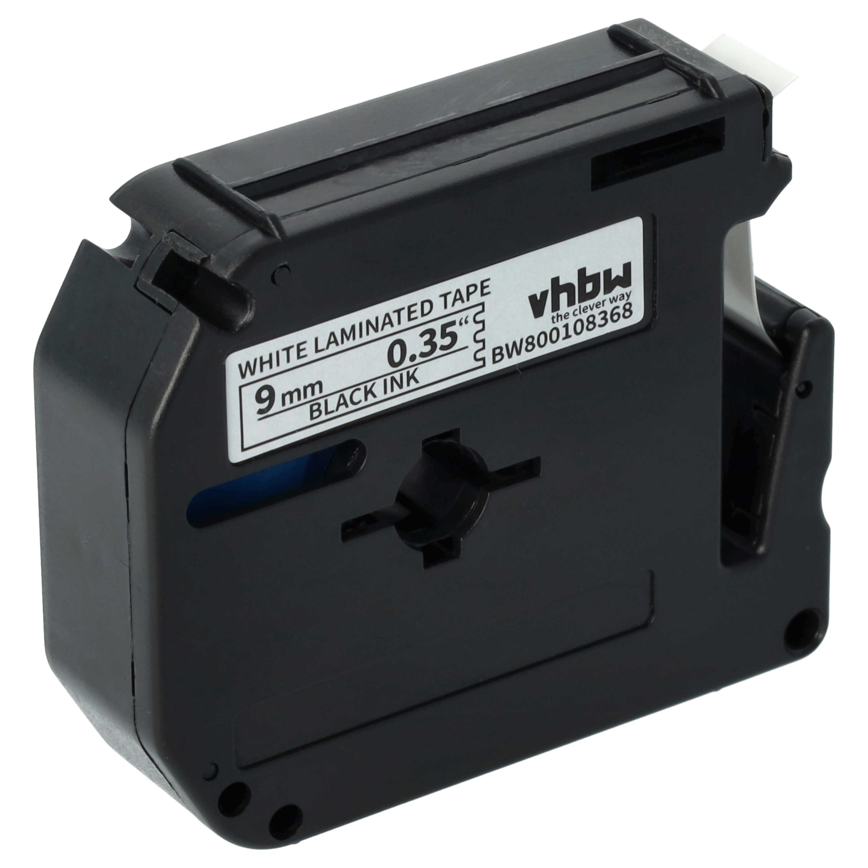 Label Tape as Replacement for Brother M-K221 - 9 mm Black to White