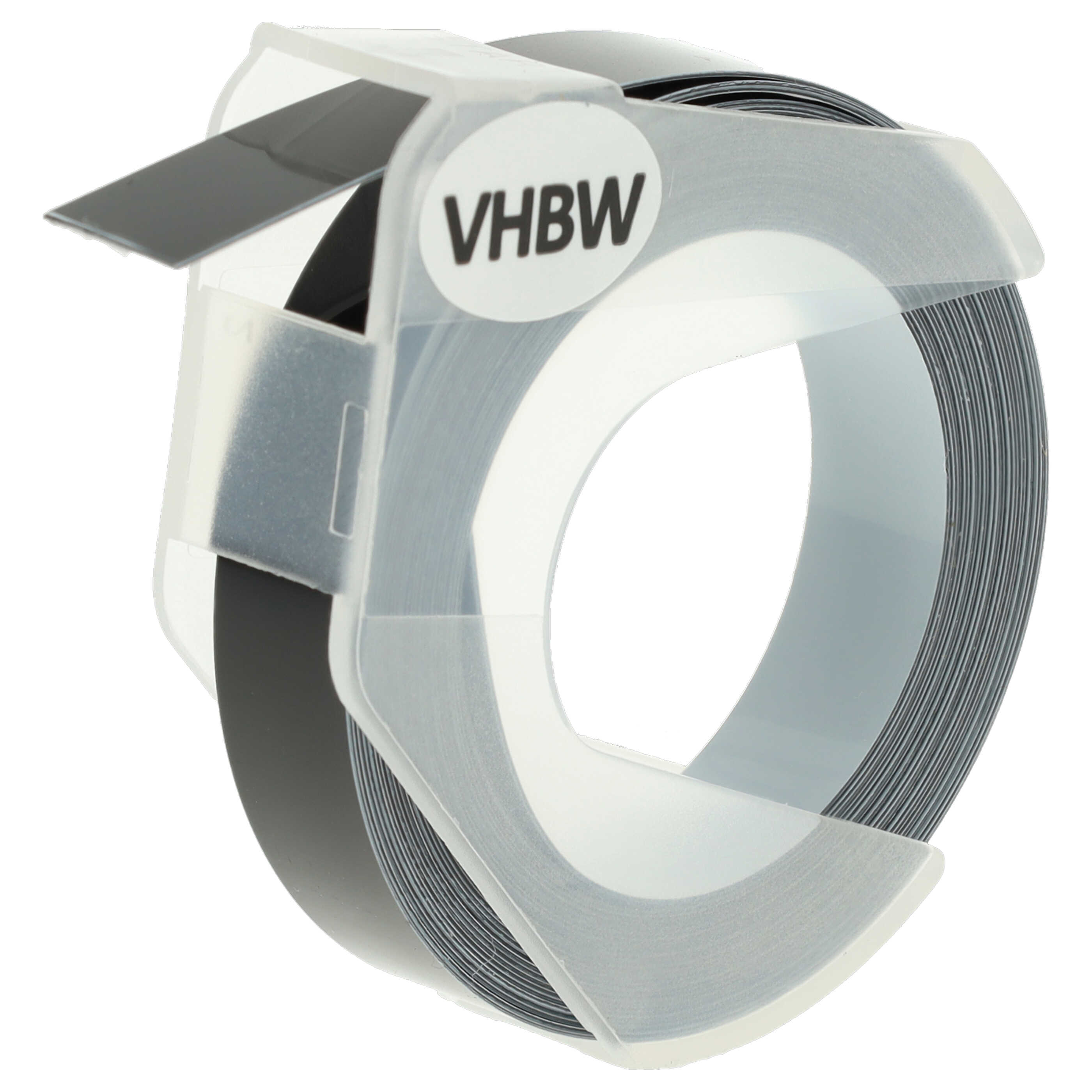 3x 3D Embossing Label Tape replaces Dymo 520109, 0898130, S0898130 - 9 mm White to Black