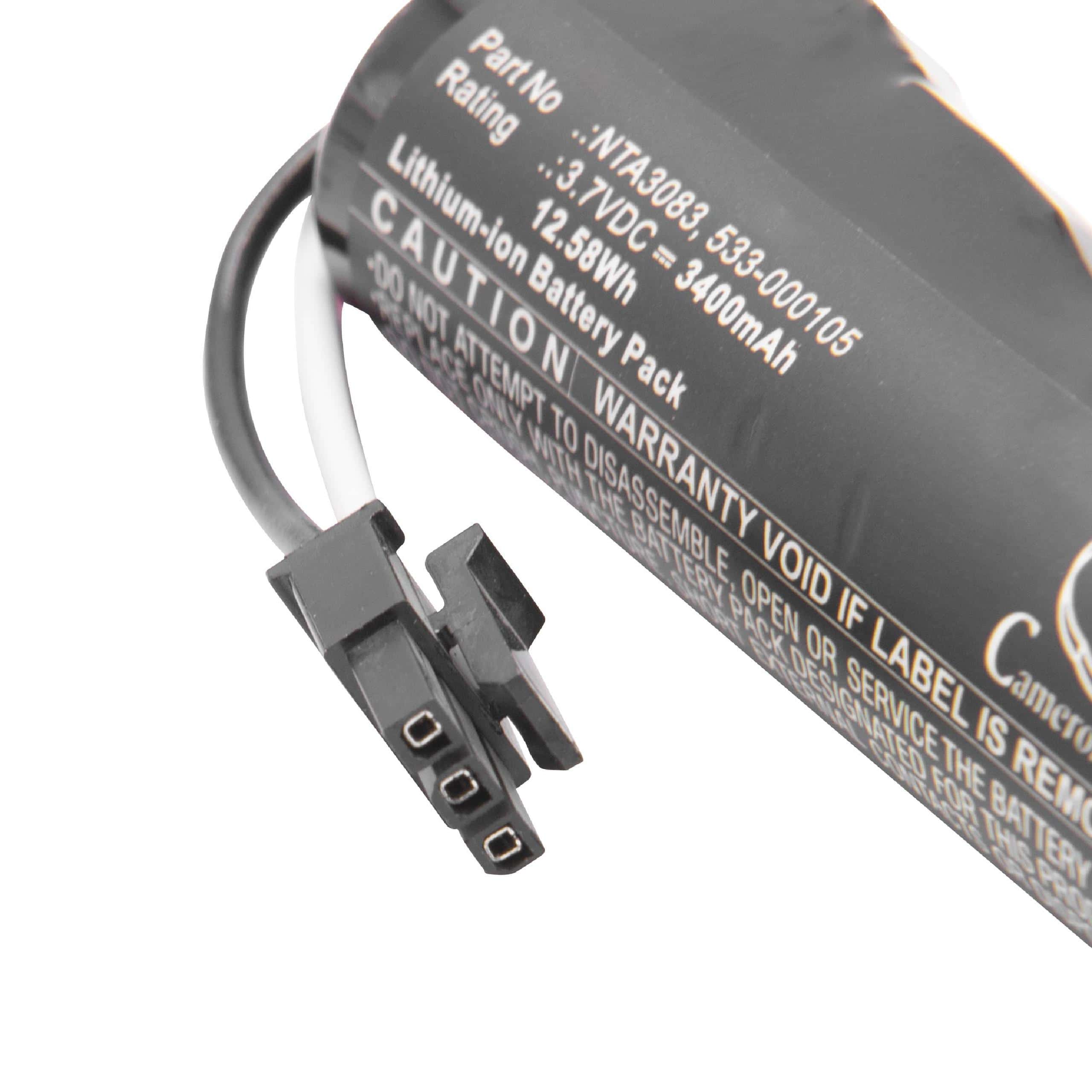 Batterie remplace Logitech NTA3083, 533-000105 pour enceinte Logitech - 3400mAh 3,7V Li-ion