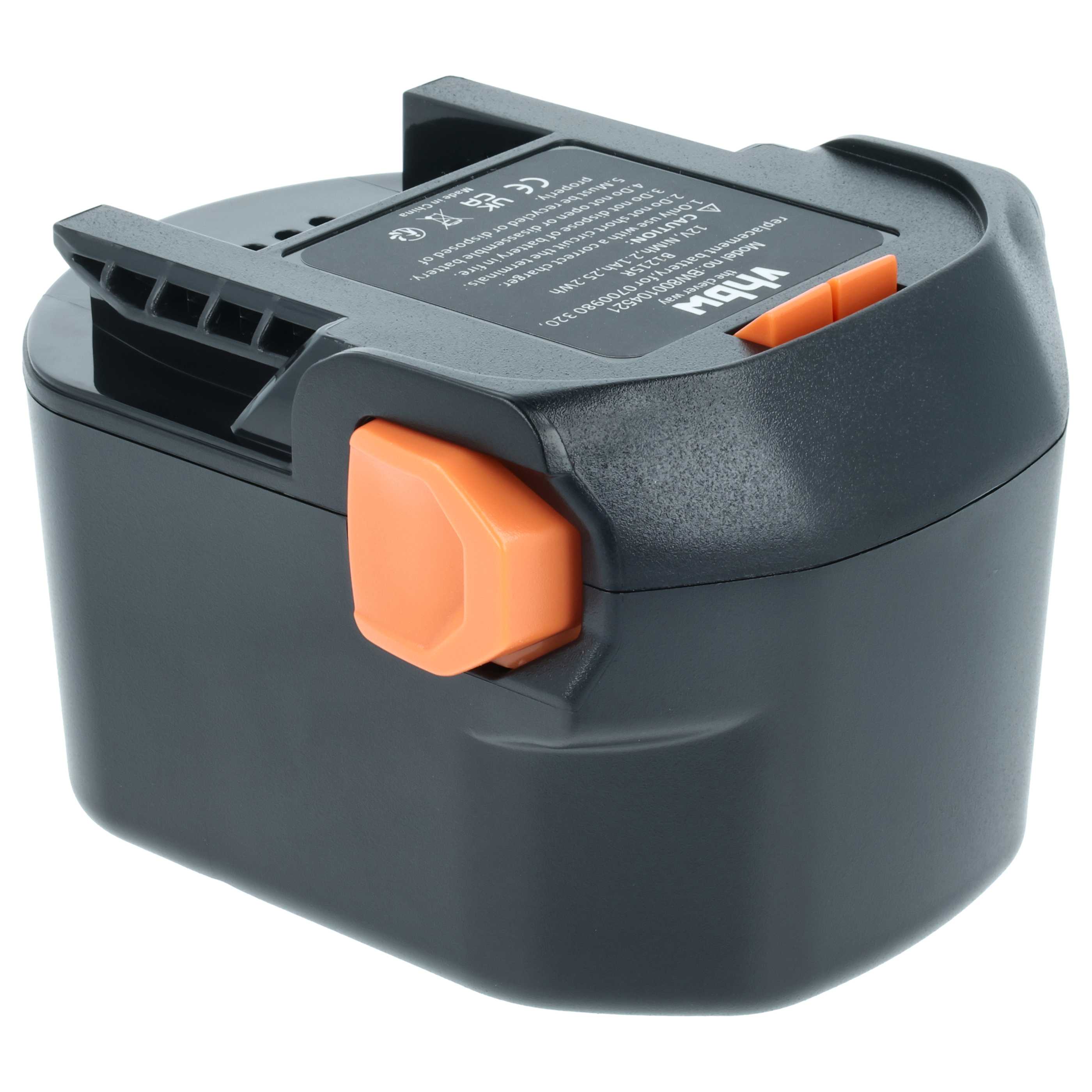 Batteria sostituisce AEG 0700 980 320, B1215R, B1220R, M1230R per attrezzo - 2,1Ah 12V NiMH