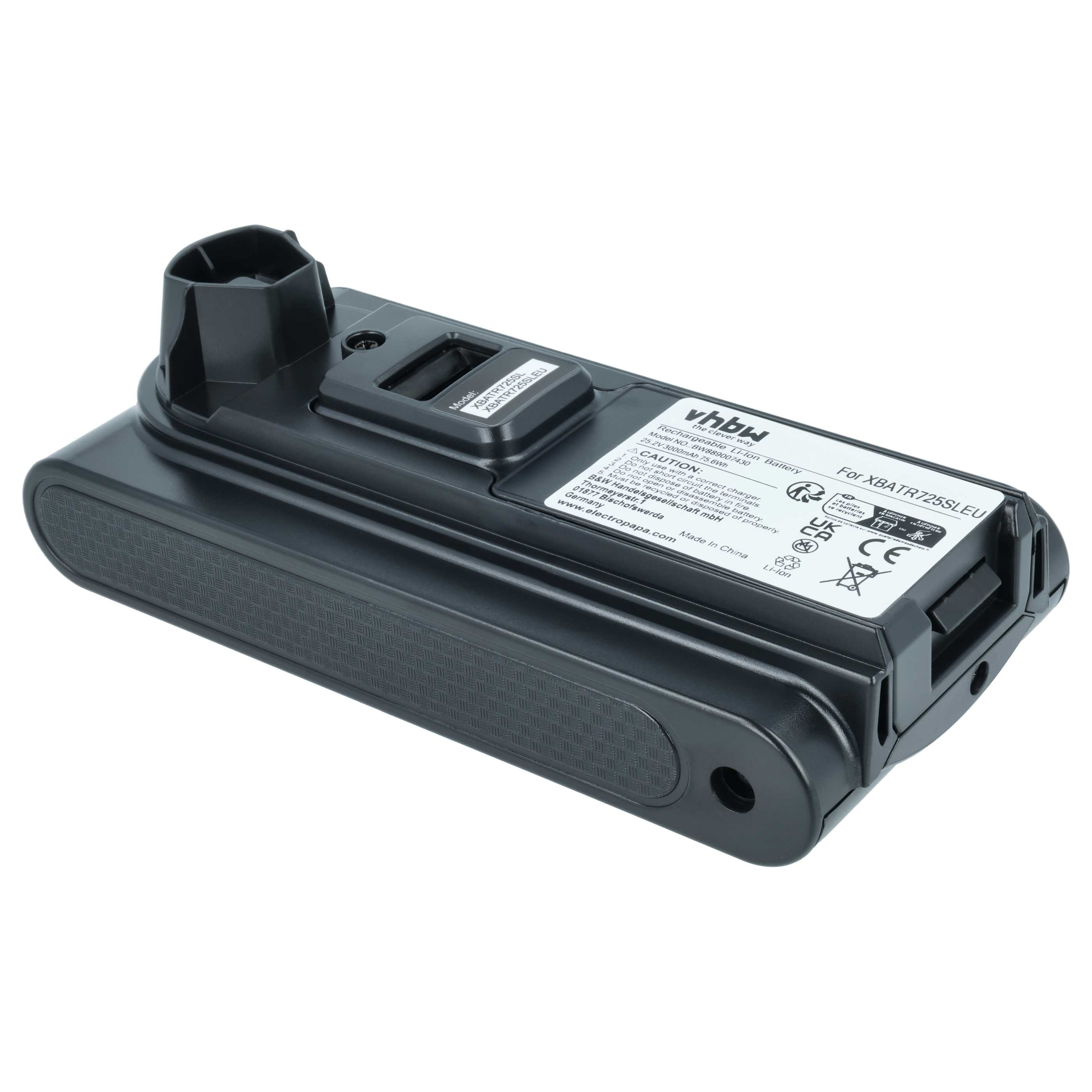 Battery replaces Shark XBATR725SLEU for Shark 3000mAh, 25.2V, Li-Ion