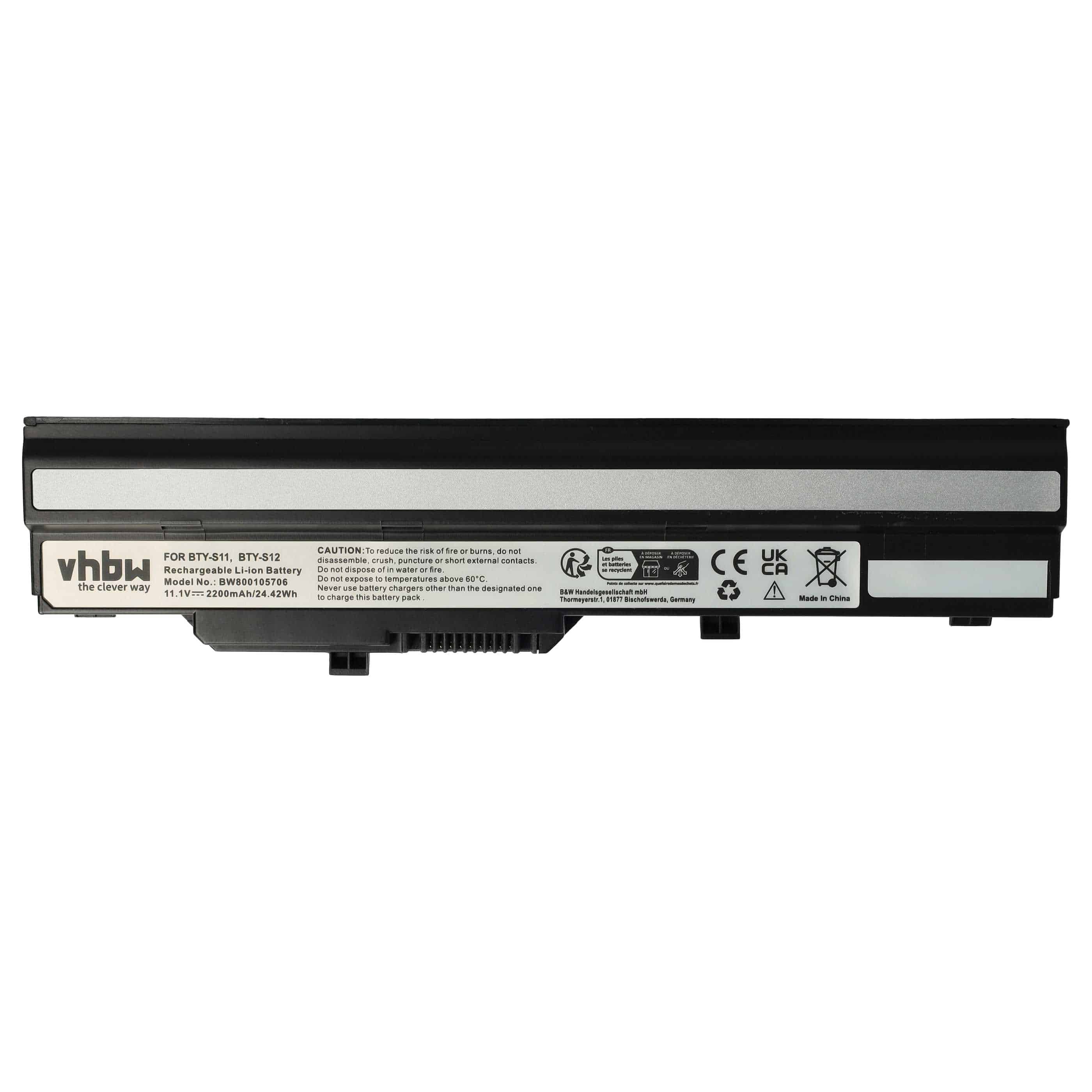 Akumulator do laptopa zamiennik 40025611, 3715A-MS6837D1, 14L-MS6837D1 - 2200 mAh 11,1 V Li-Ion, czarny