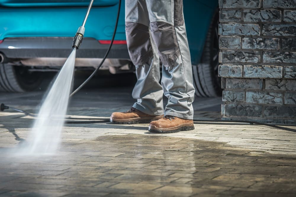 How do you keep paving stones clean?