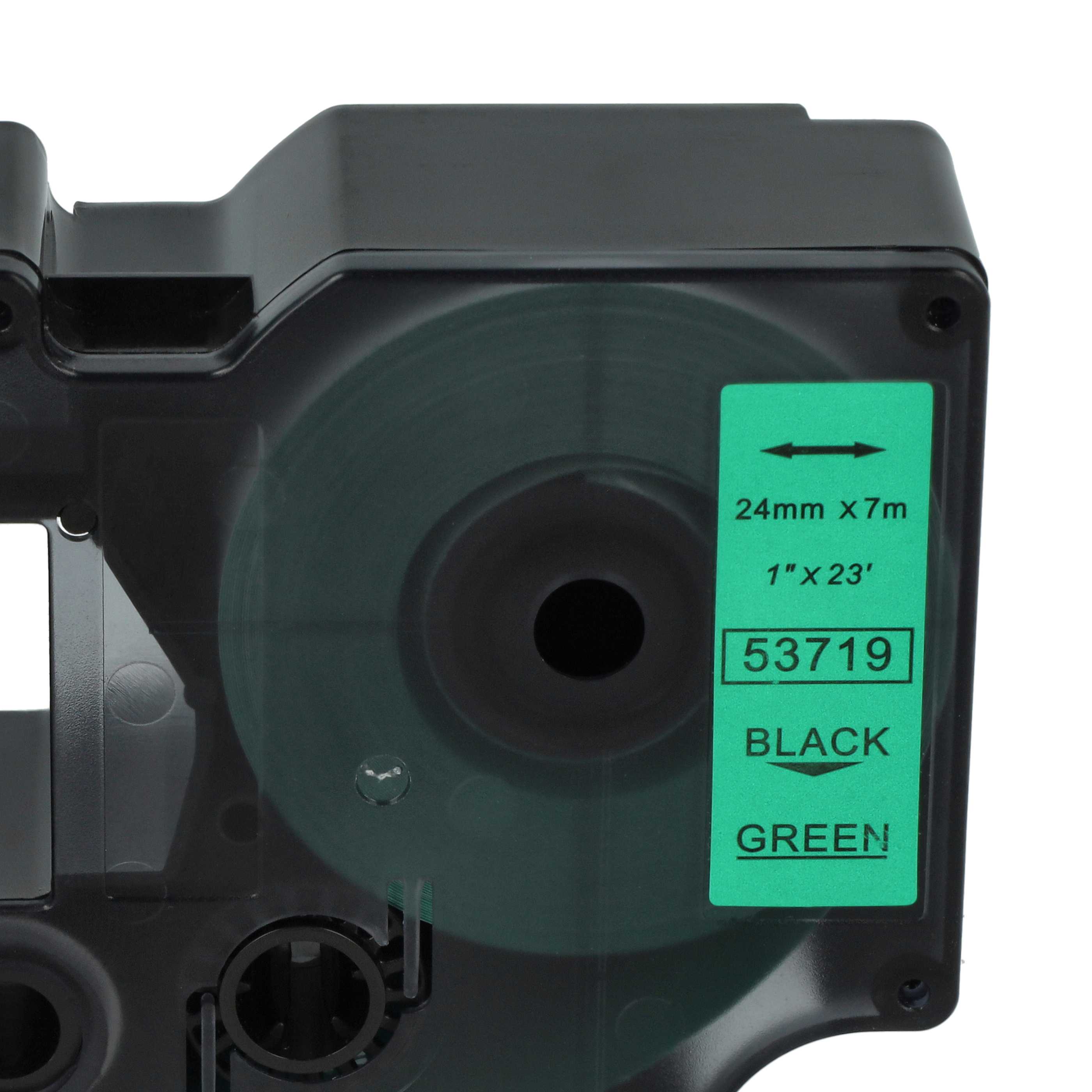 Label Tape replaces Dymo D1, 53719 - 24 mm Black to Green