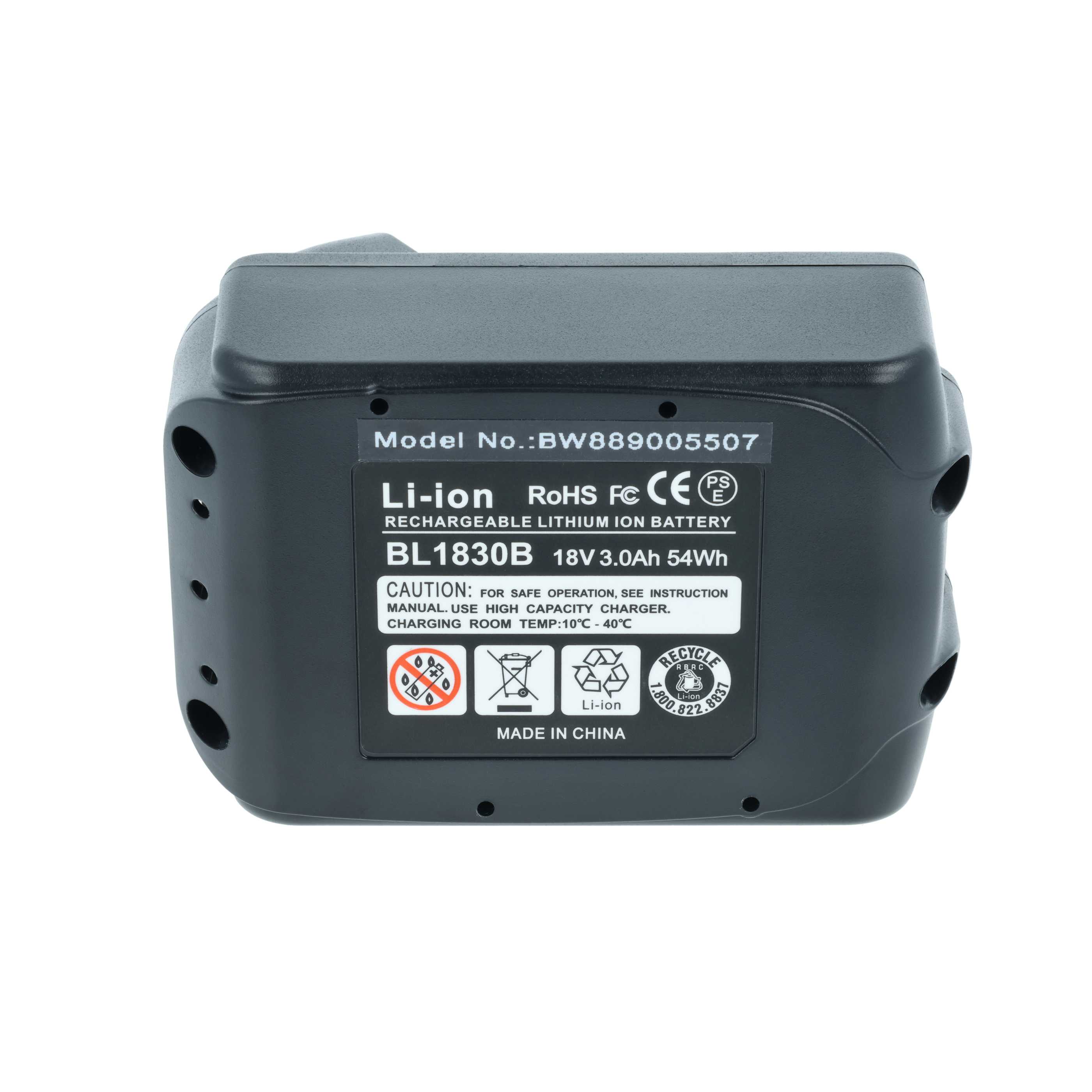 Battery replaces Makita BL1860B Electric Power Tool - 3000 mAh, 18 V, Li-Ion
