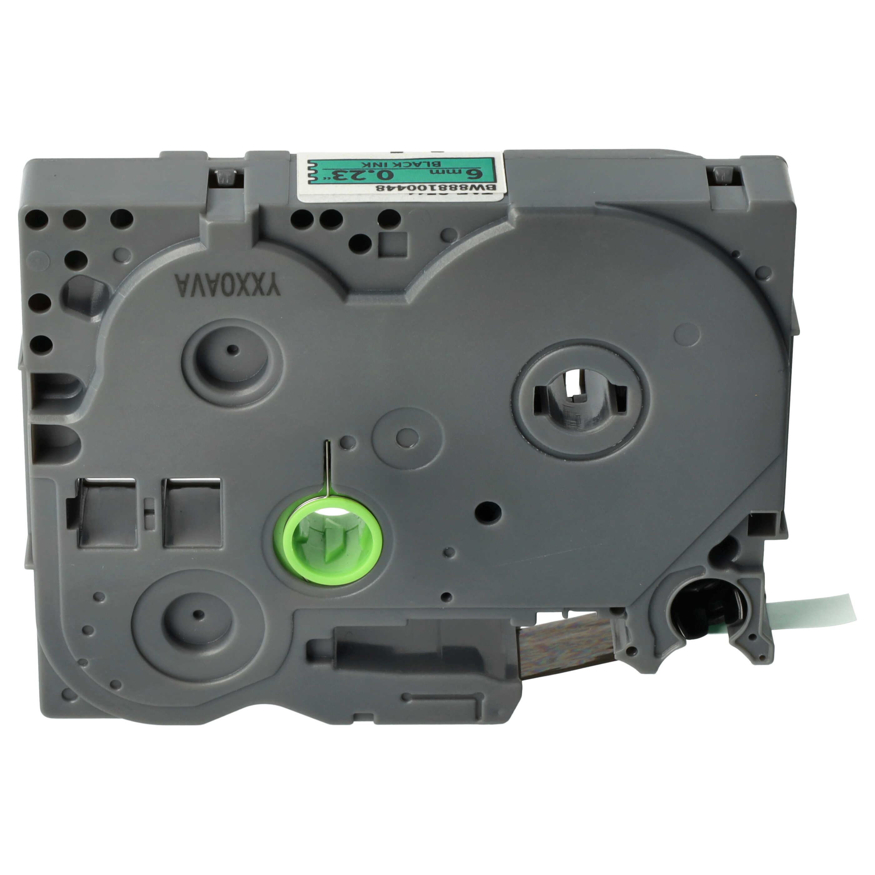 Cassetta nastro sostituisce Brother TZE-S711 per etichettatrice Brother 6mm nero su verde, extra forte