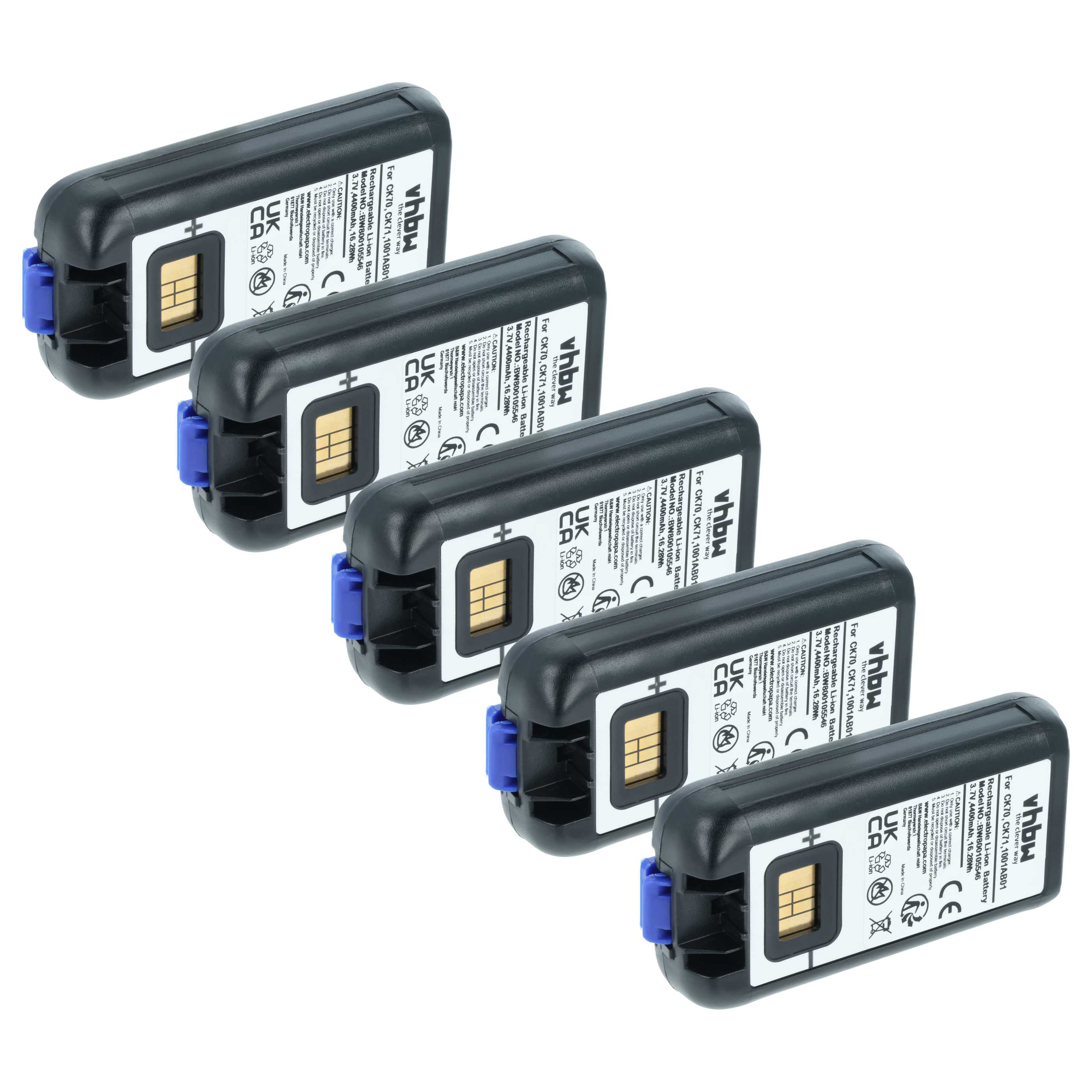 Batterie (5 pcs.) remplace Intermec 1001AB01, 1001AB02 pour ordinateur mobile PDA Intermec - 4400mAh