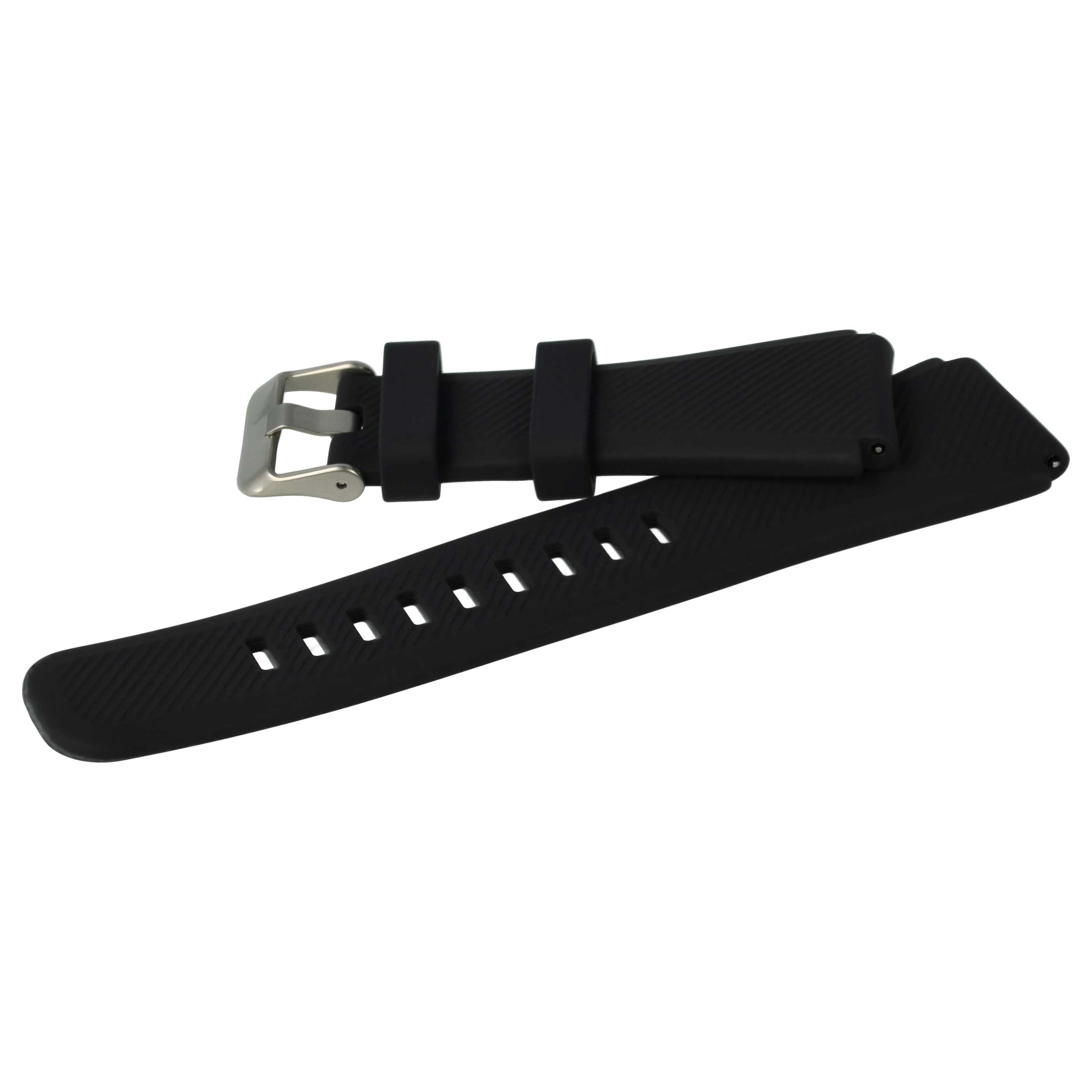Bracelet pour montre intelligente Samsung Gear - 13cm + 8,3 cm de long, silicone, noir