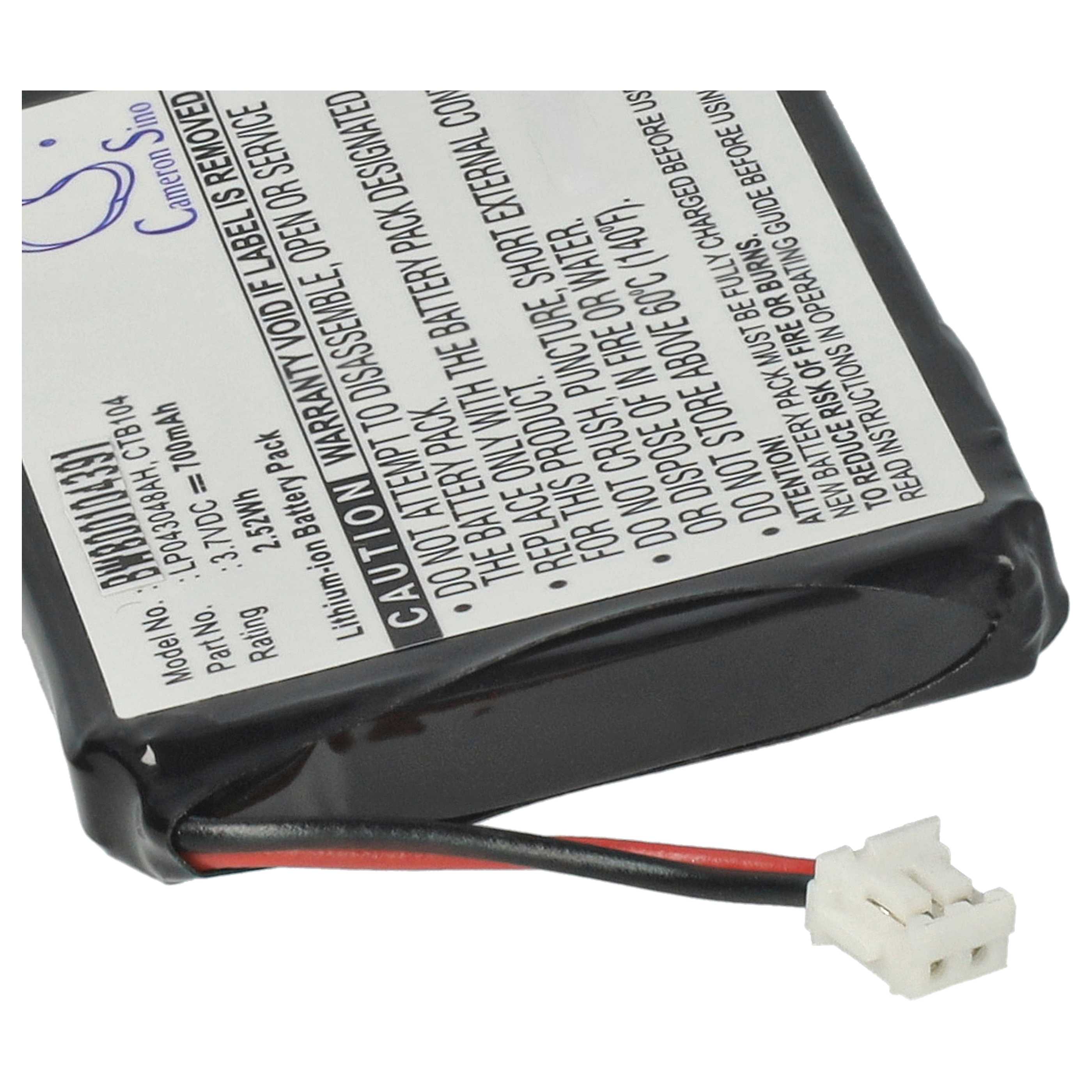 Batterie remplace Sagem 253230694, LP043048AH, CTB104 pour téléphone T-Com - 700mAh 3,7V Li-ion