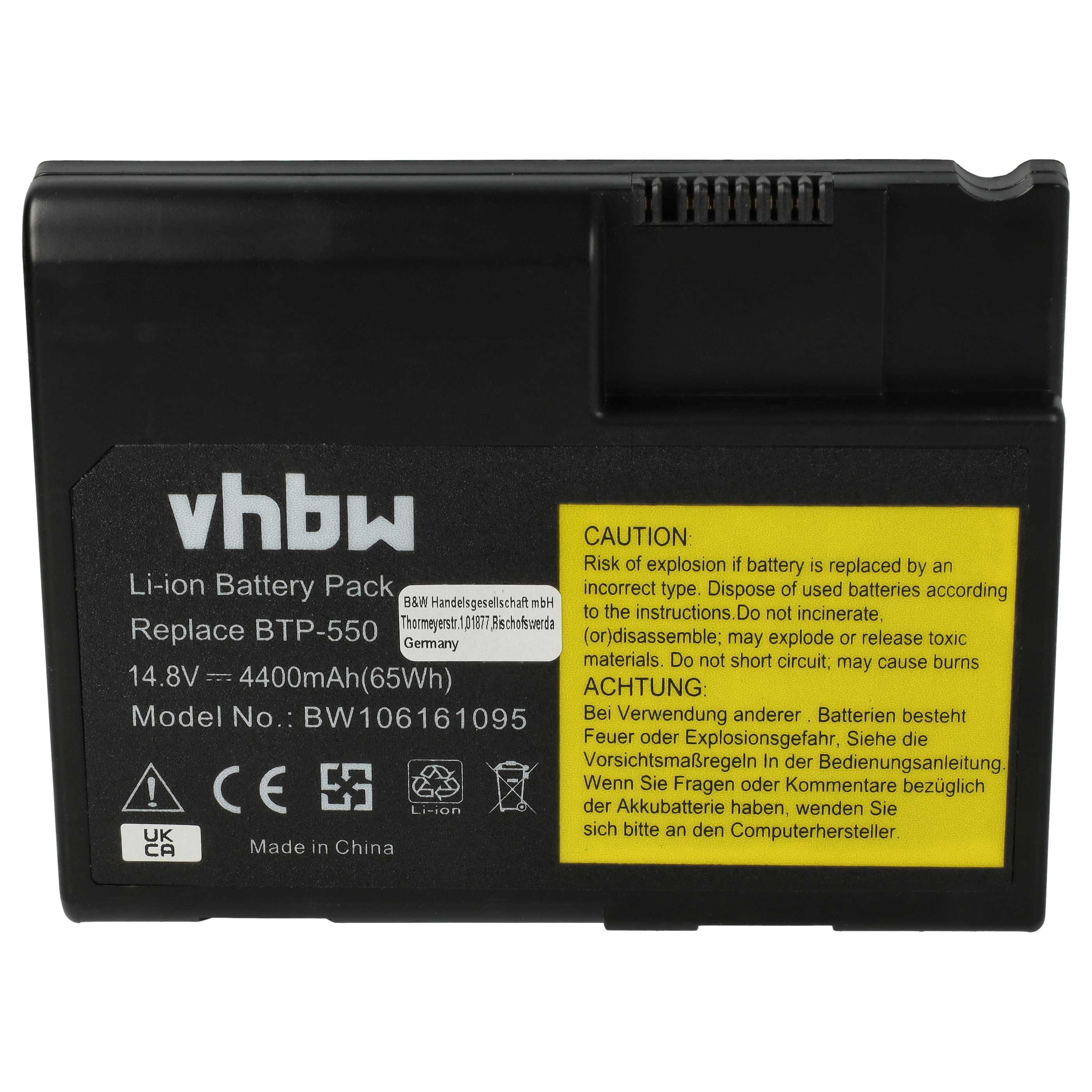 Akumulator do laptopa zamiennik BAT-30N, BAT30N3L, BT.A0101.001, BT.A0101.002 - 4400 mAh 14,8 V Li-Ion, czarny