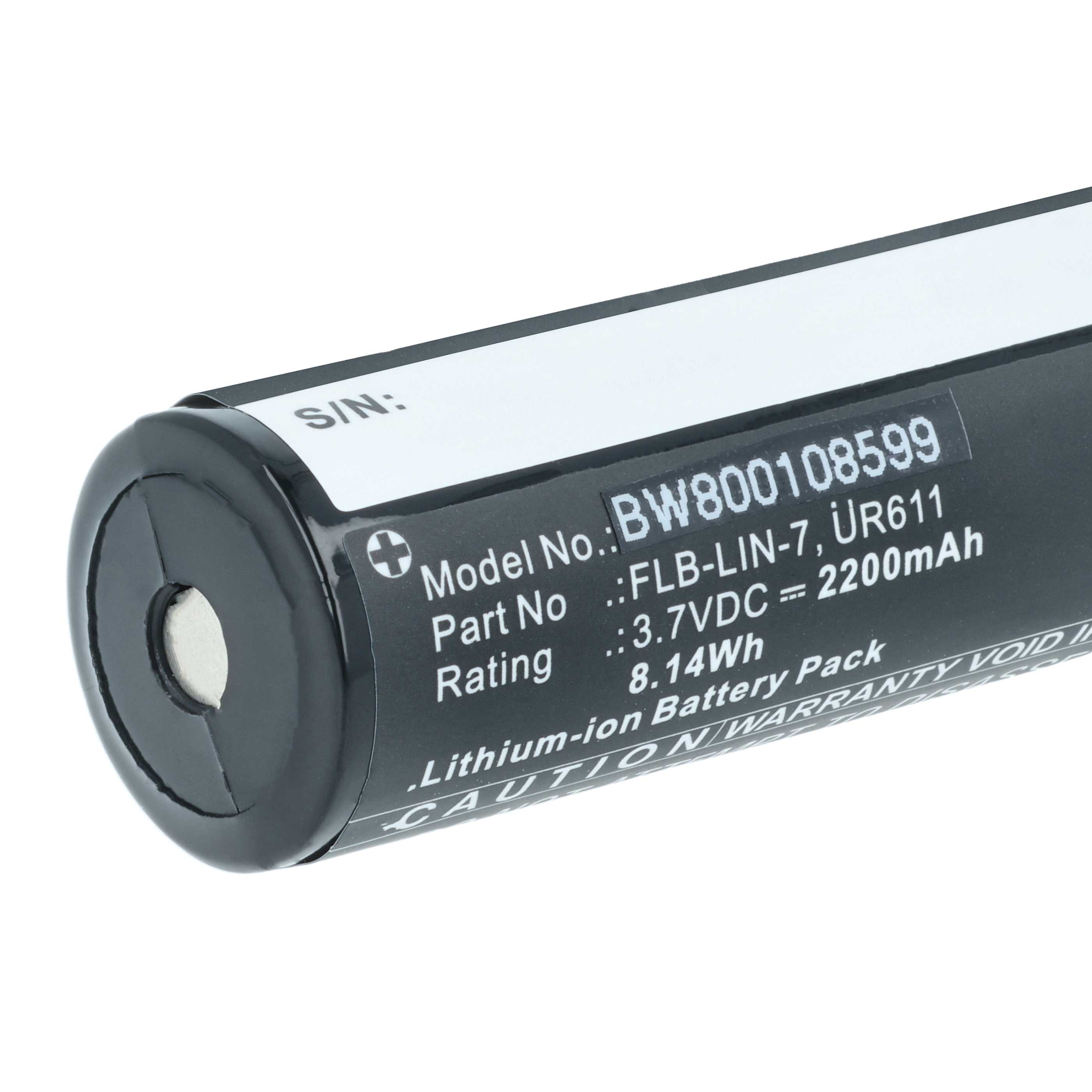 Torch - Battery replaces Inova FLB-LIN-7, UR611 - 2200 mAh 3.7 V Li-Ion