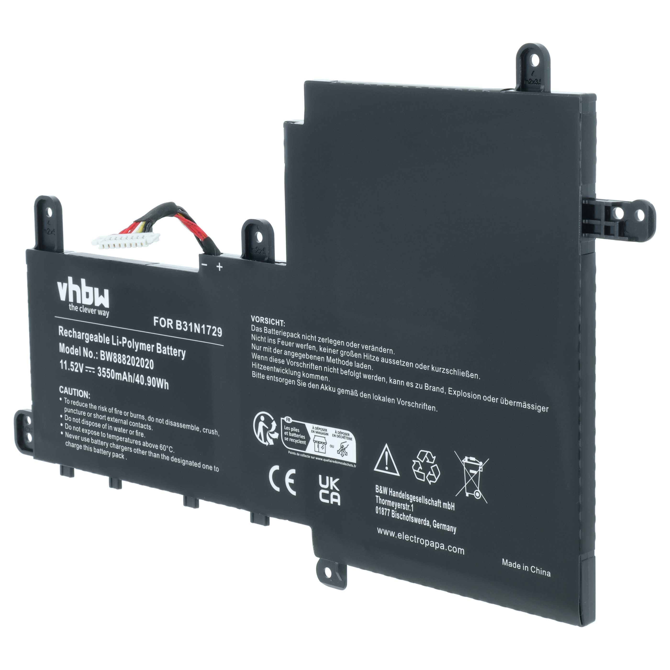 Batteria sostituisce Asus 0B200-02920000, B31N1729 per notebook - 3550mAh 11,52V Li-Ion