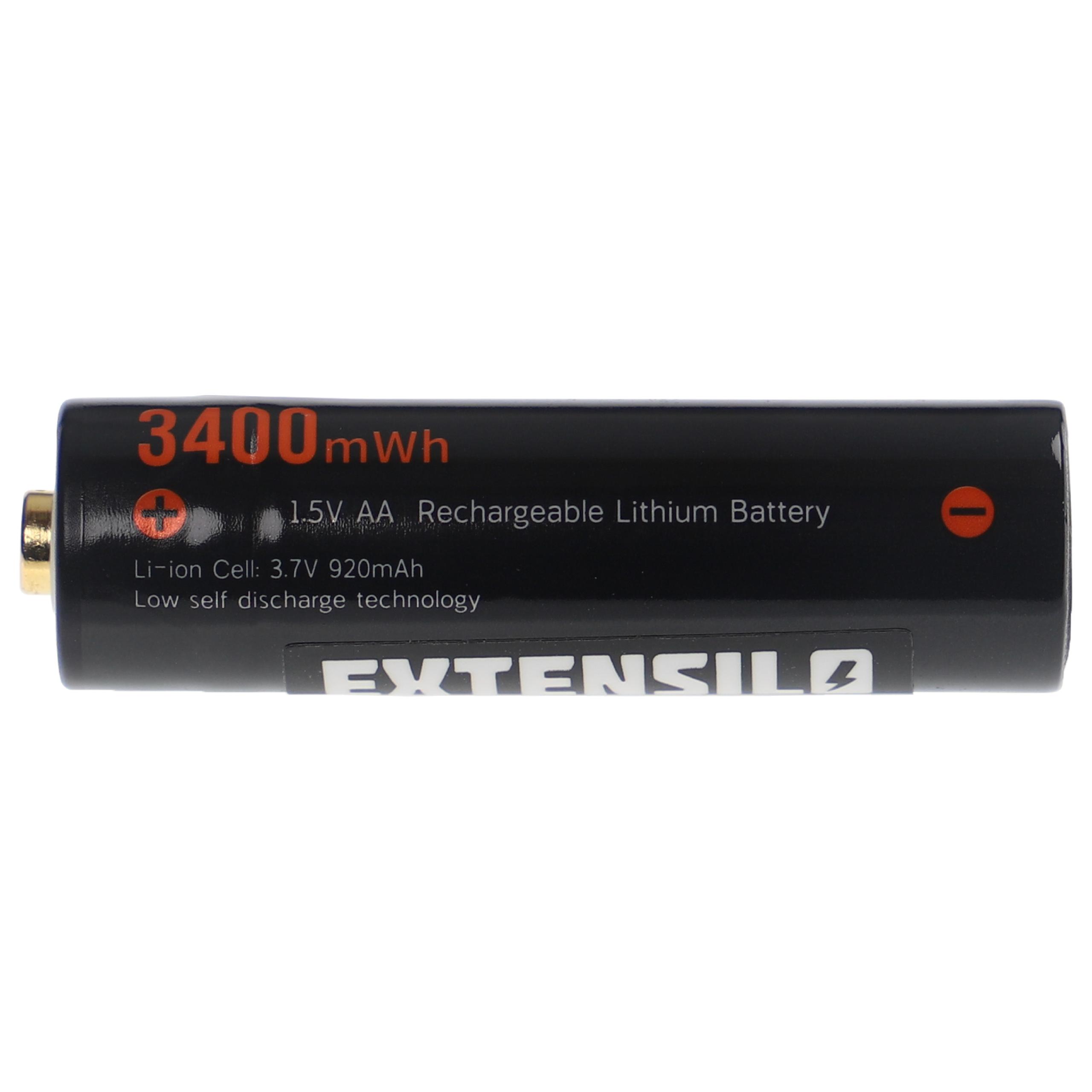 AA Mignon Replacement Battery (5 Units) for Use in Various Devices - 920 mAh 3.7 V Li-Ion