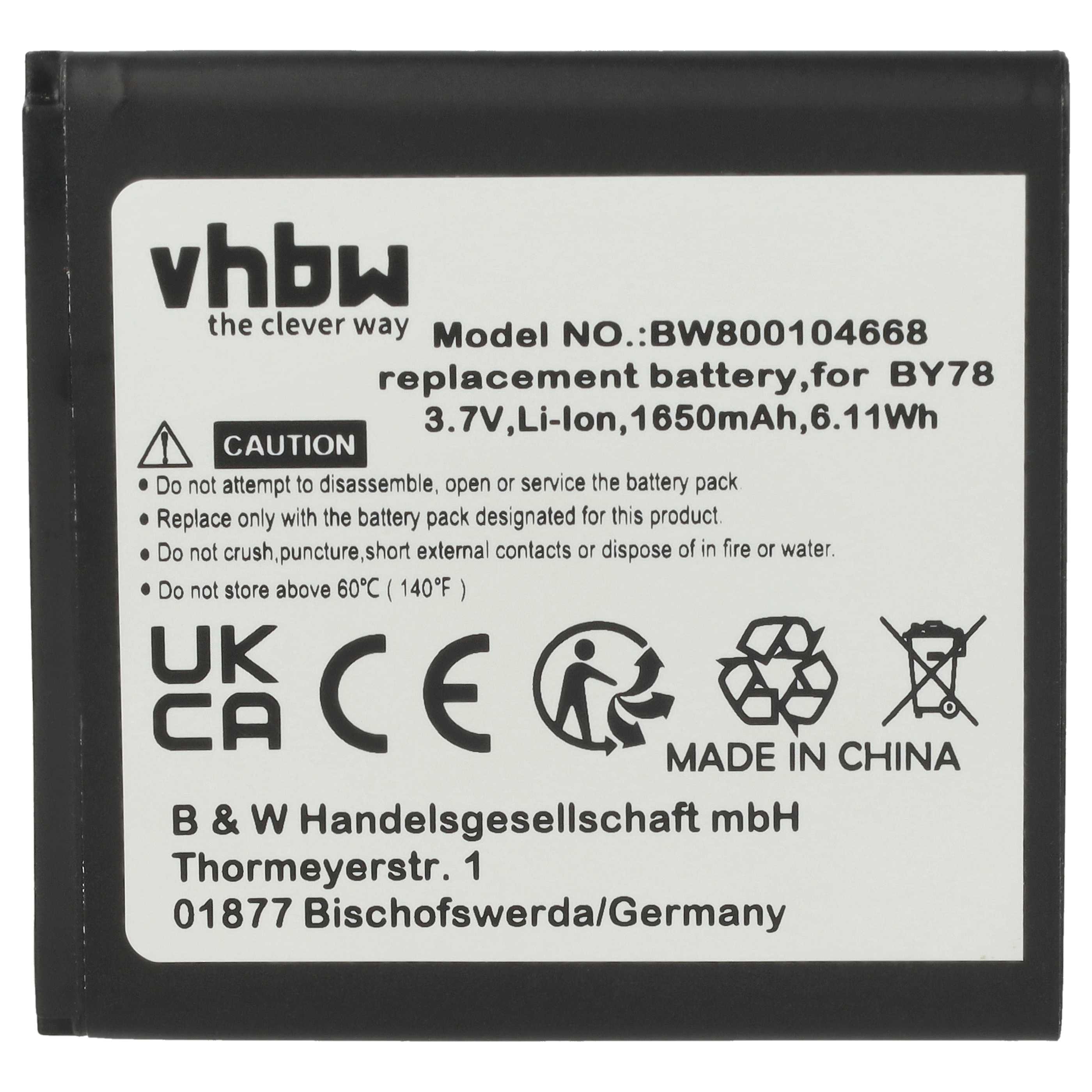 Akumulator do telefonu smartfona zamiennik Alcatel BY80, BY78, CAB32A0000C1 - 1650 mAh 3,7 V Li-Ion