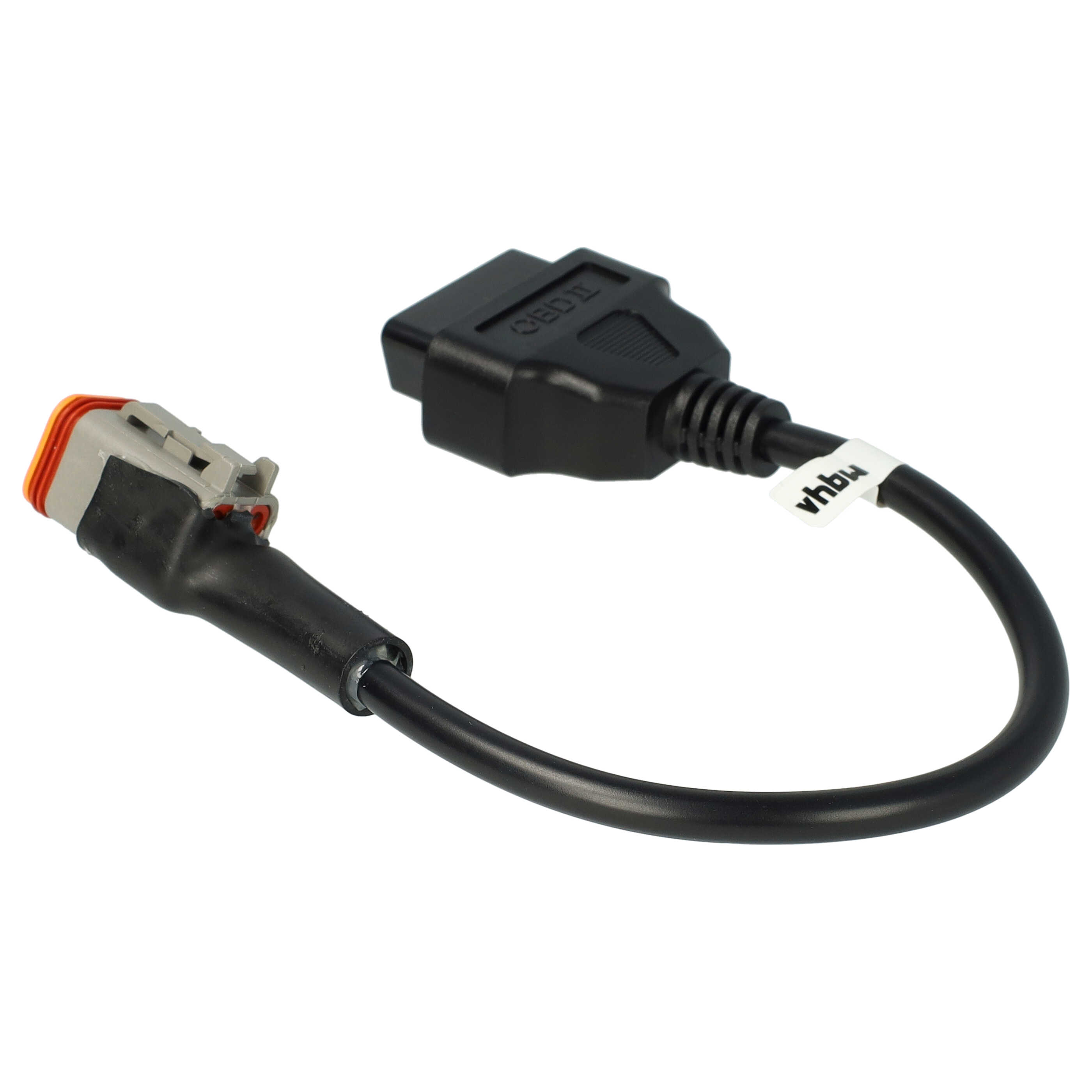 vhbw OBD2 Adapter 6 Pin to OBD2 16Pin suitable for Harley Davidson Motorbike - 28 cm