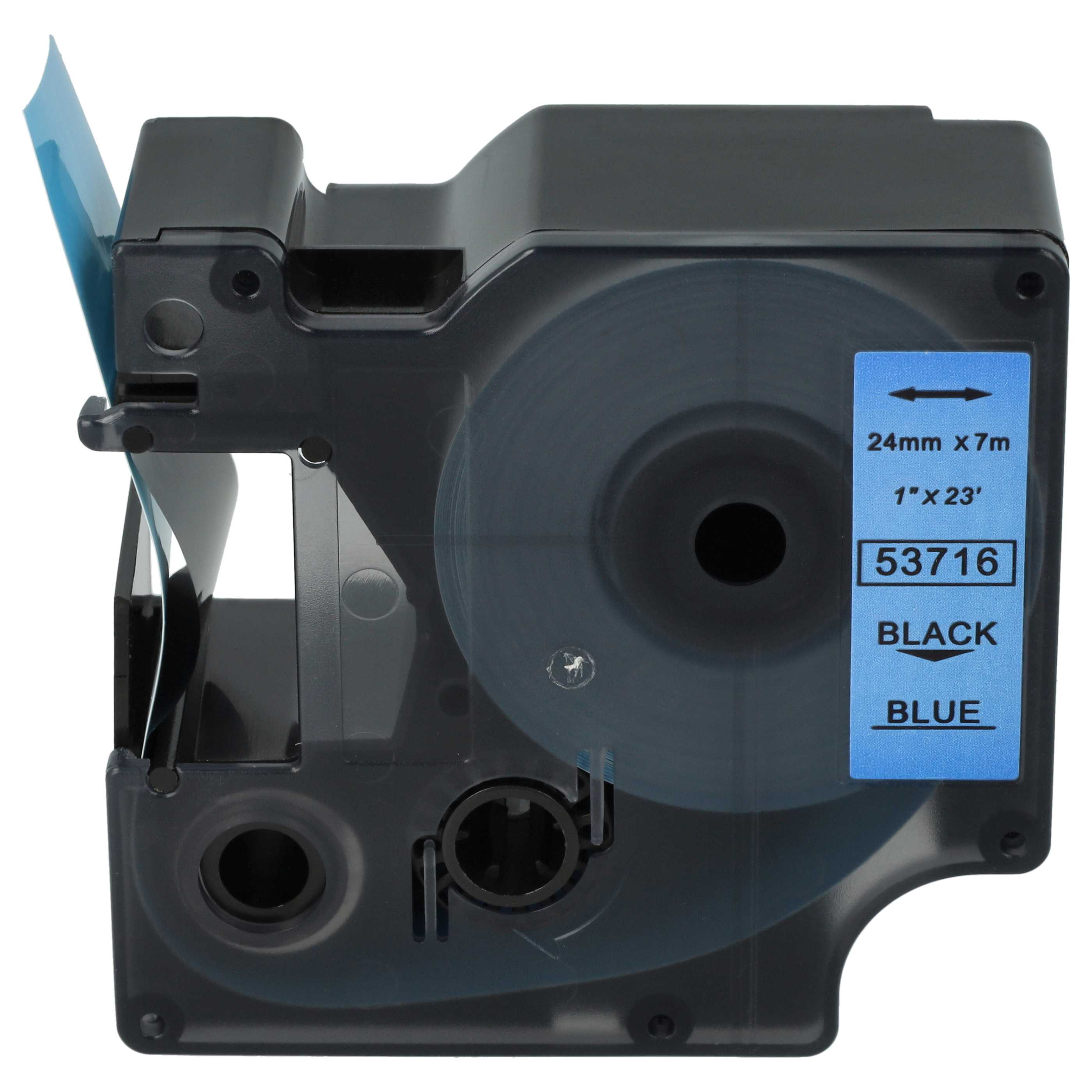 Label Tape replaces Dymo 53716, D1 - 24 mm Black to Blue