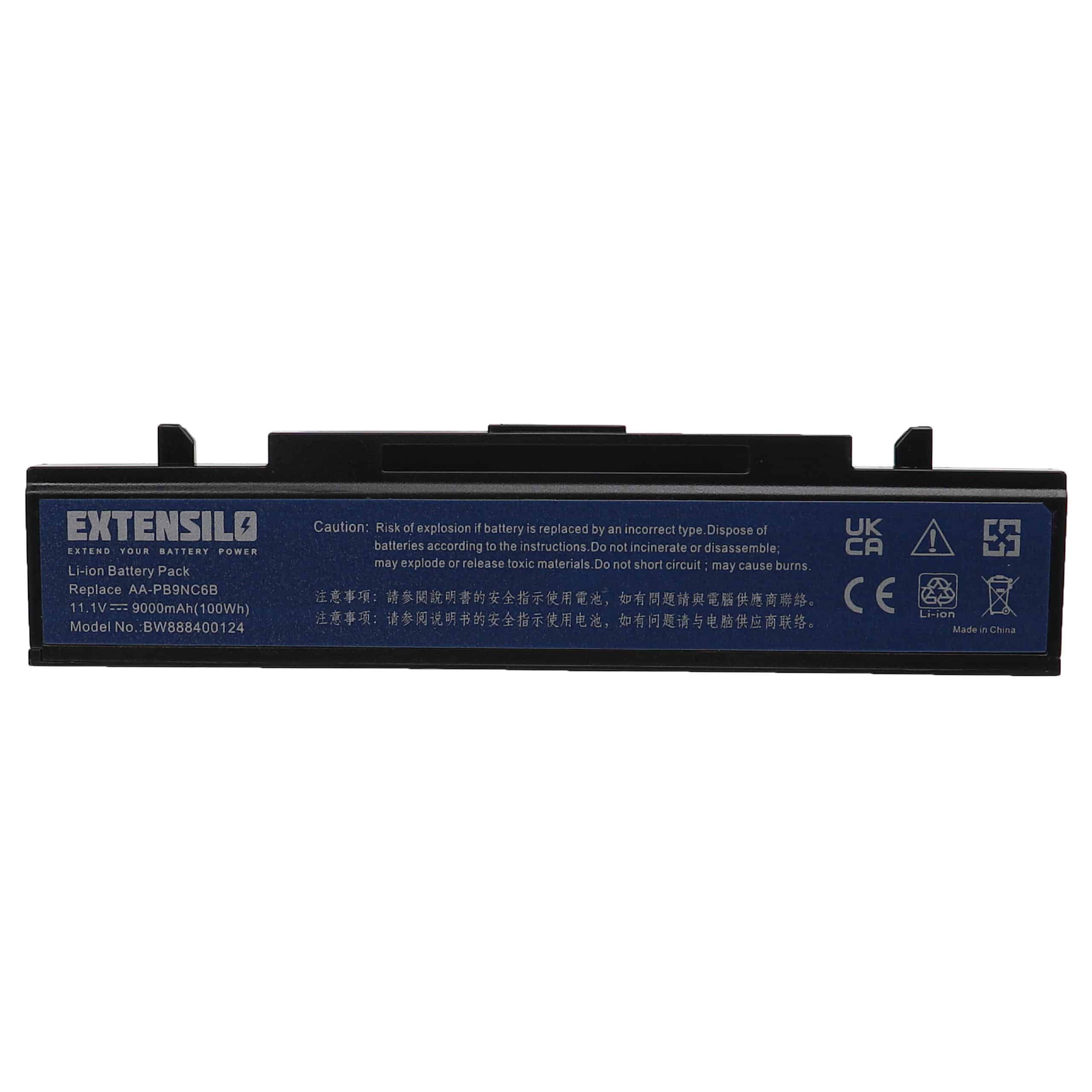 Notebook Battery Replacement for Samsung AA-PL9NC2B, AA-PL9NC6W, AA-PL9NC6B - 9000mAh 11.1V Li-Ion