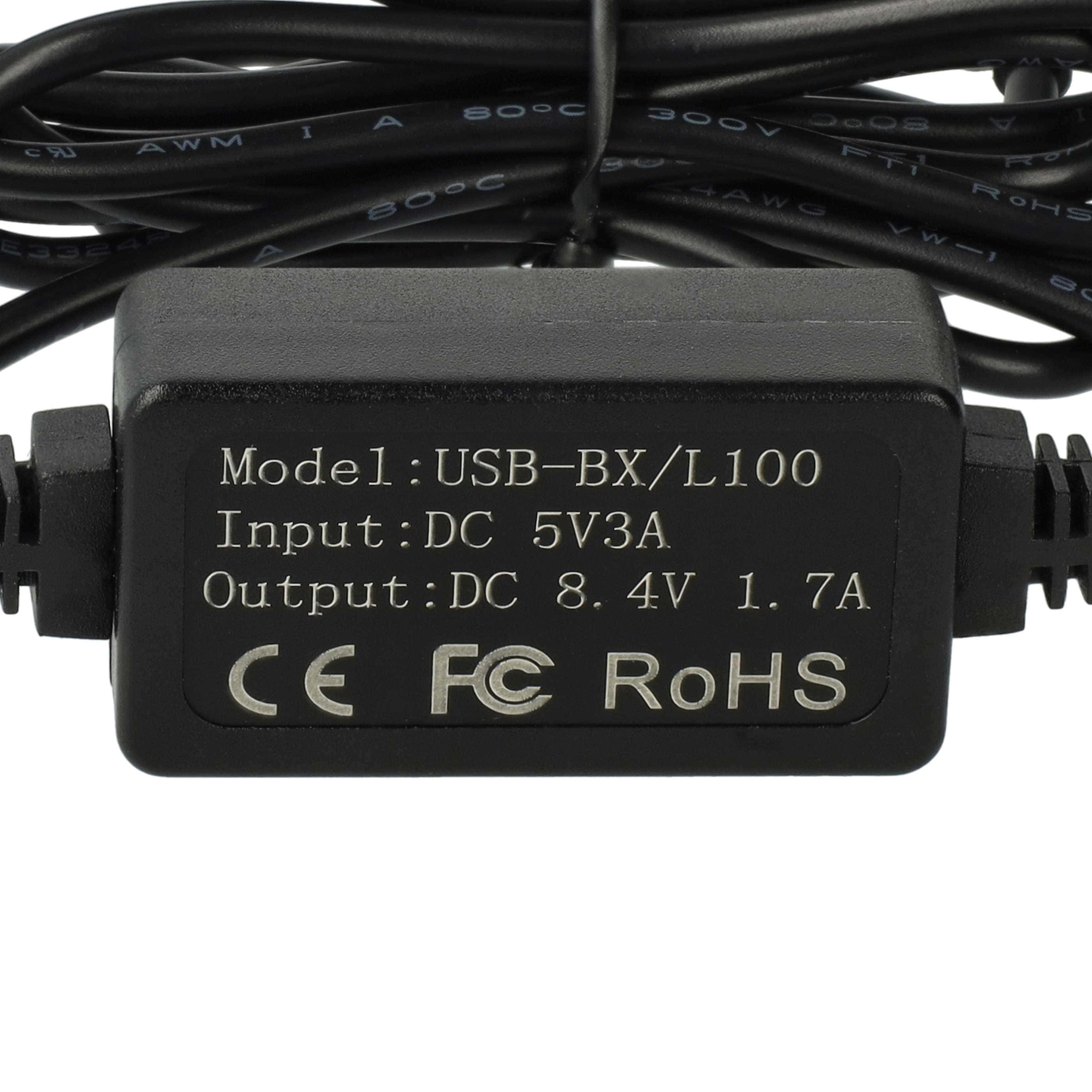 2x USB Power Supply replaces AC-L10 AC-L100 AC-L10A AC-L15A AC-L15B AC-L10B AC-L15 for Camera, 8.4 V 1.7 A