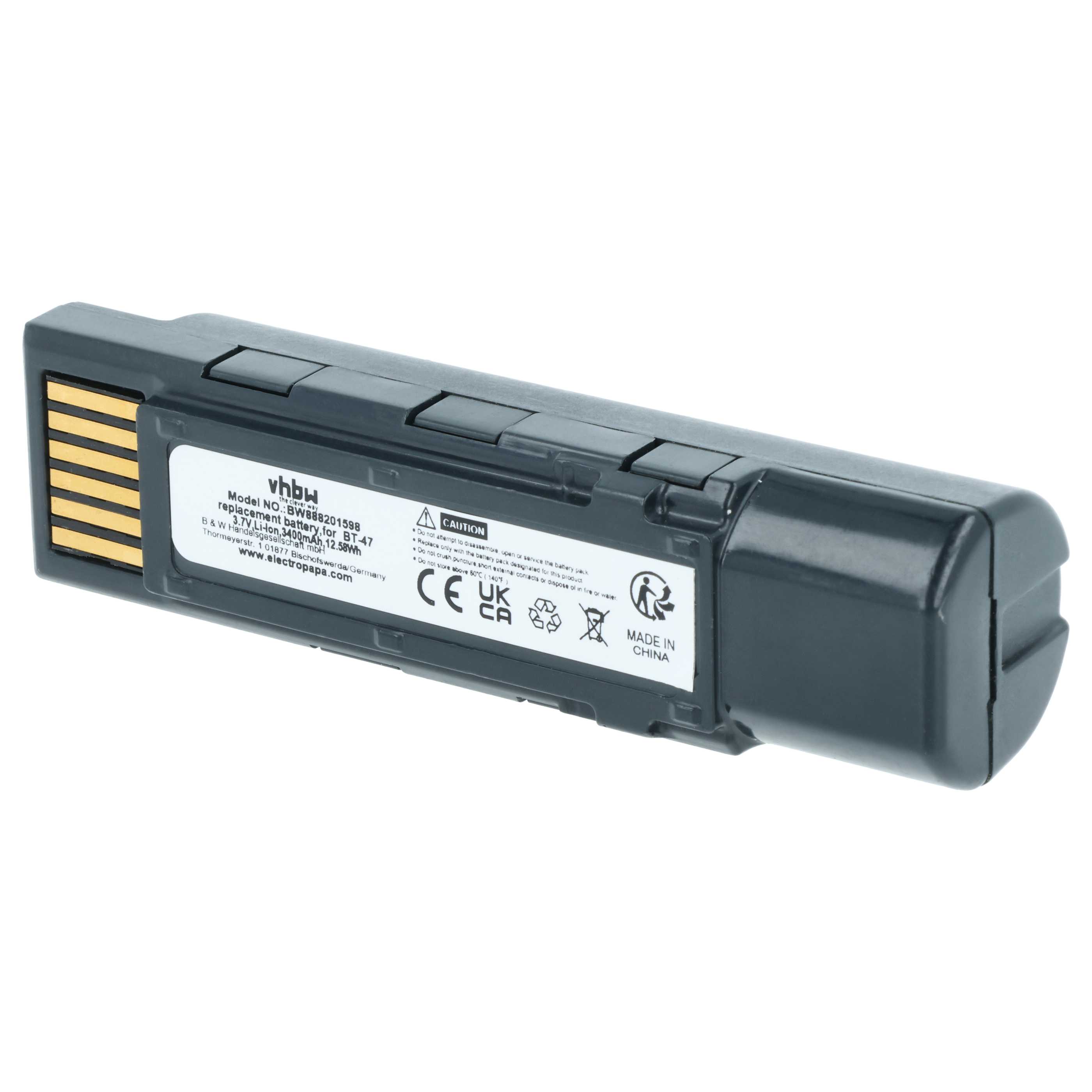 2x Batteries remplace Datalogic 128004721, BT-47, RBP-GM45 pour scanner de code-barre Datalogic - 3400mAh 3,7V