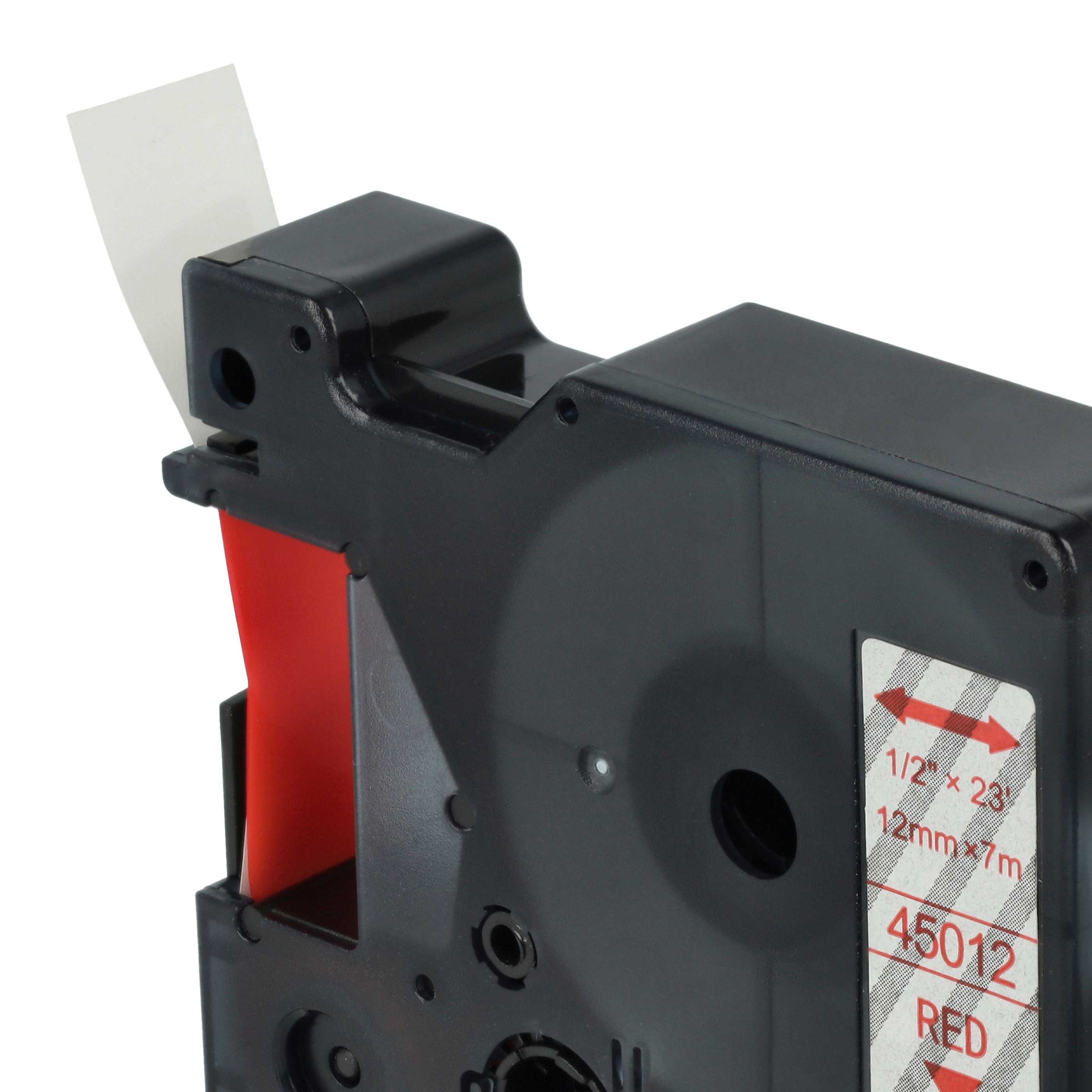 Label Tape replaces Dymo D1, 45012 - 12 mm Red to Transparent