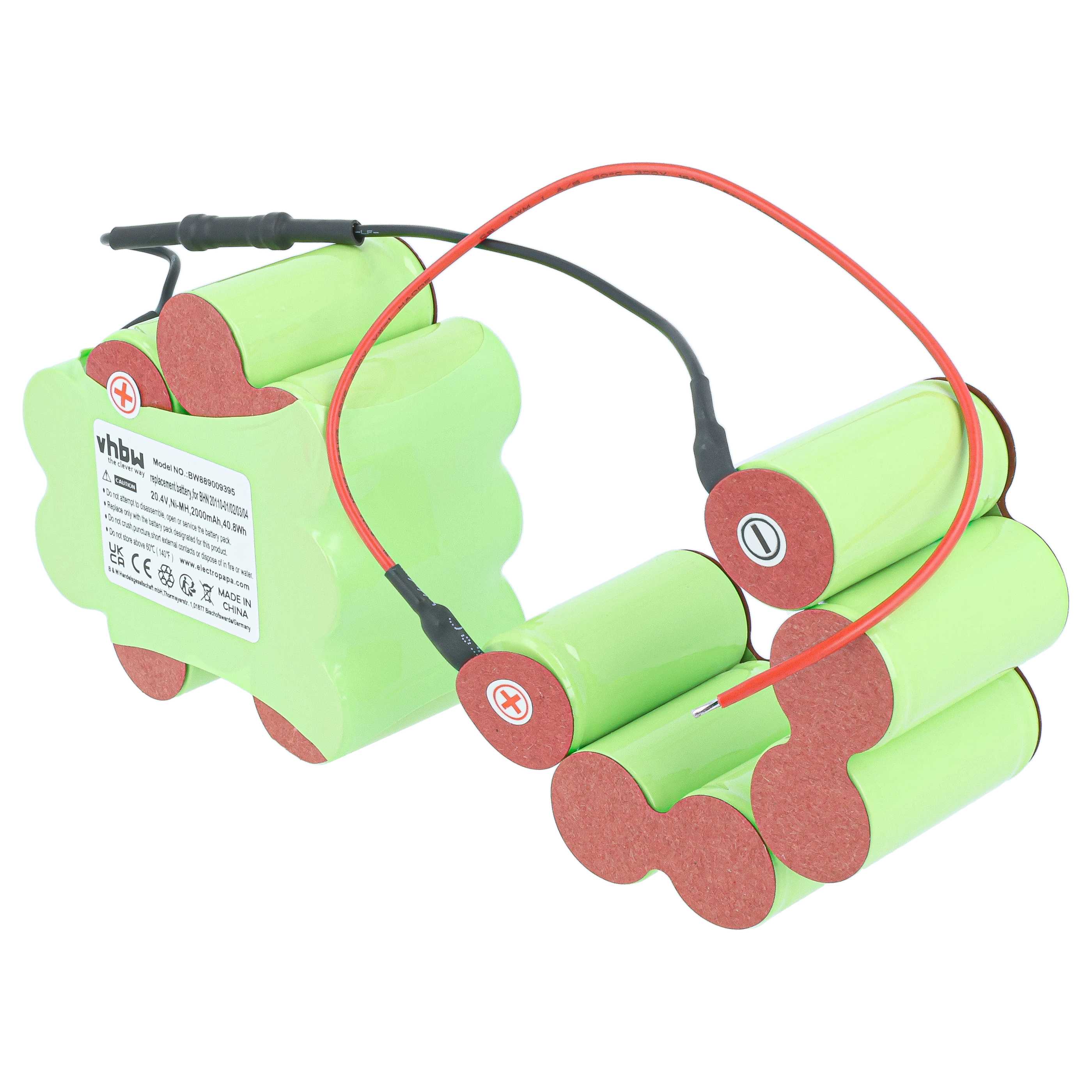 Akku für Bosch Bhn20110/01, Bhn20110/02, Bhn20110/03, Bhn20110/04 für Staubsauger - 2 Ah 20,4V NiMH