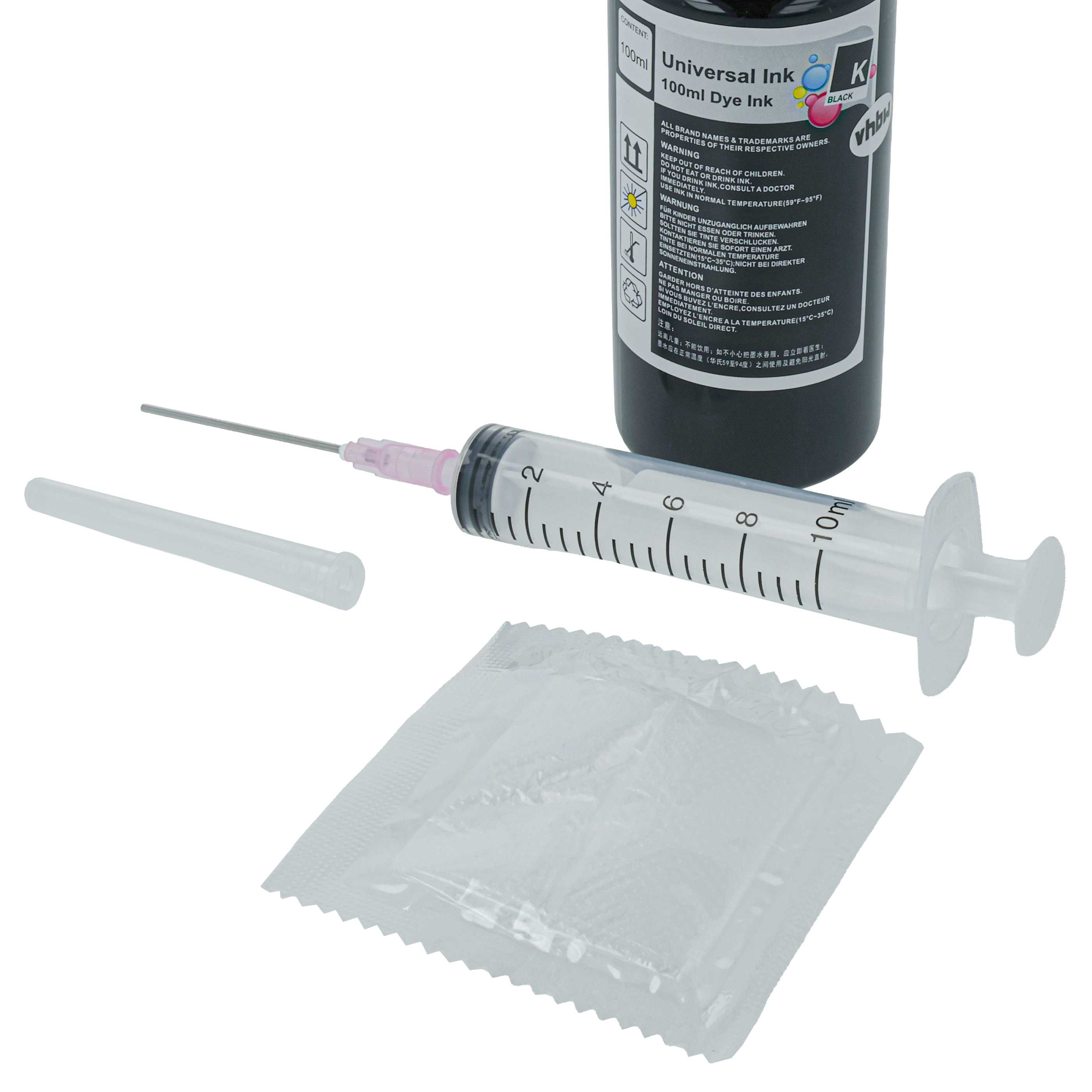 Refill Ink Black suitable for Epson, Brother, HP, Lexmark Printer etc., 100 ml