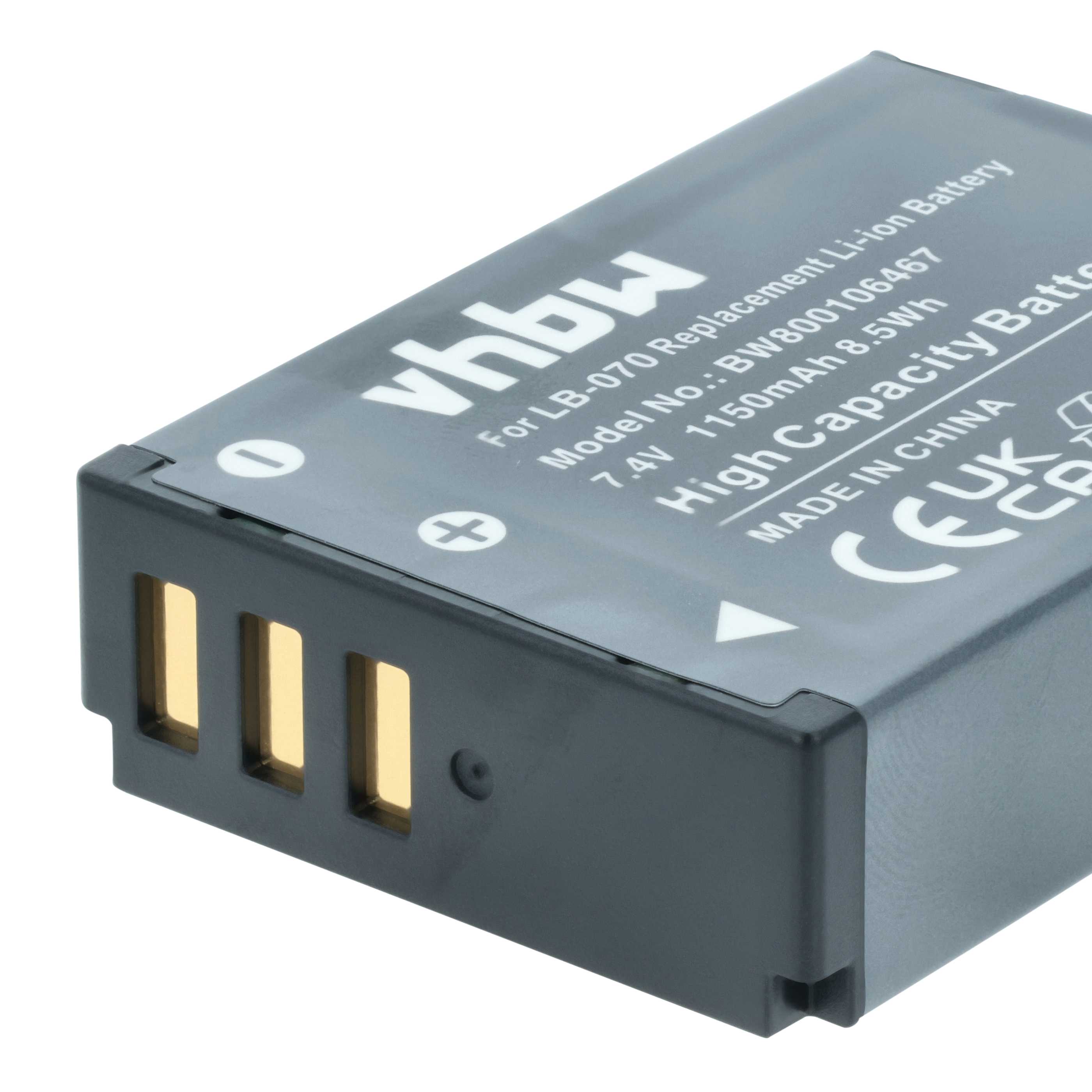 3x Battery replaces Kodak LB-070 - 1150mAh, 7.4V, Li-Ion