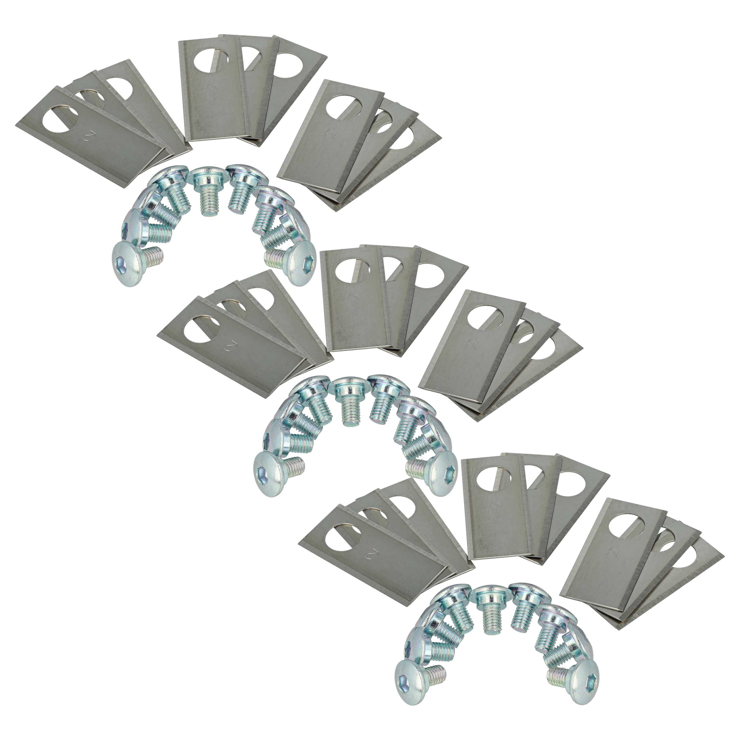 27x Lames remplace Honda 72515-VP7-C50 pour tondeuse – Couteaux acier inox, Silber