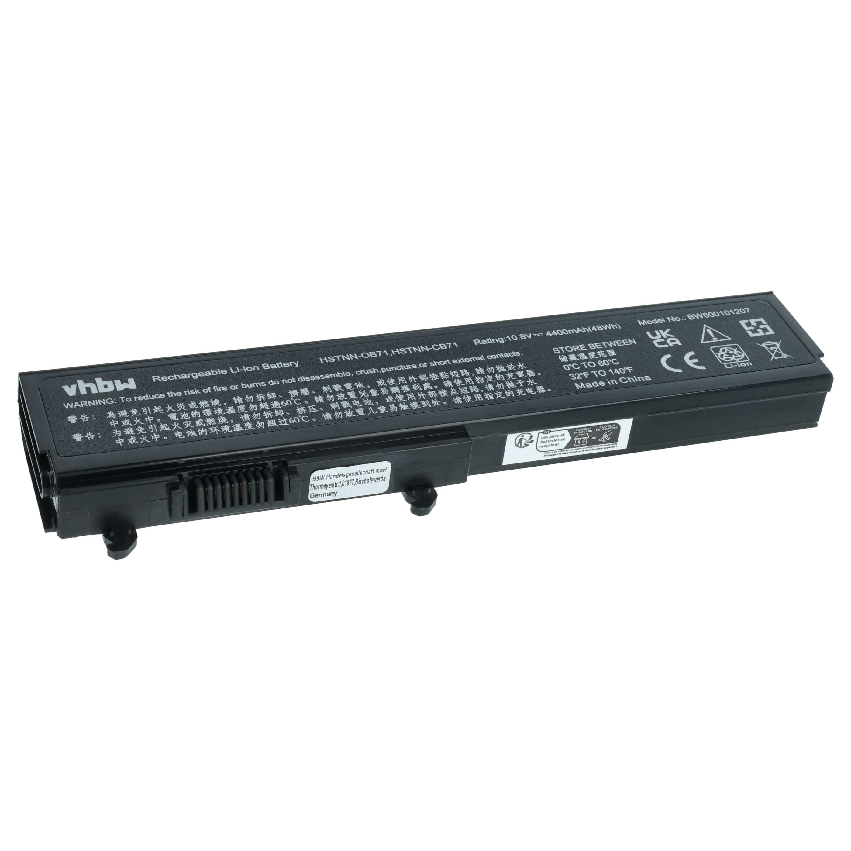 Akumulator do laptopa zamiennik HP 468816-001, 463305-751, 463305-341 - 4400 mAh 10,8 V Li-Ion, czarny