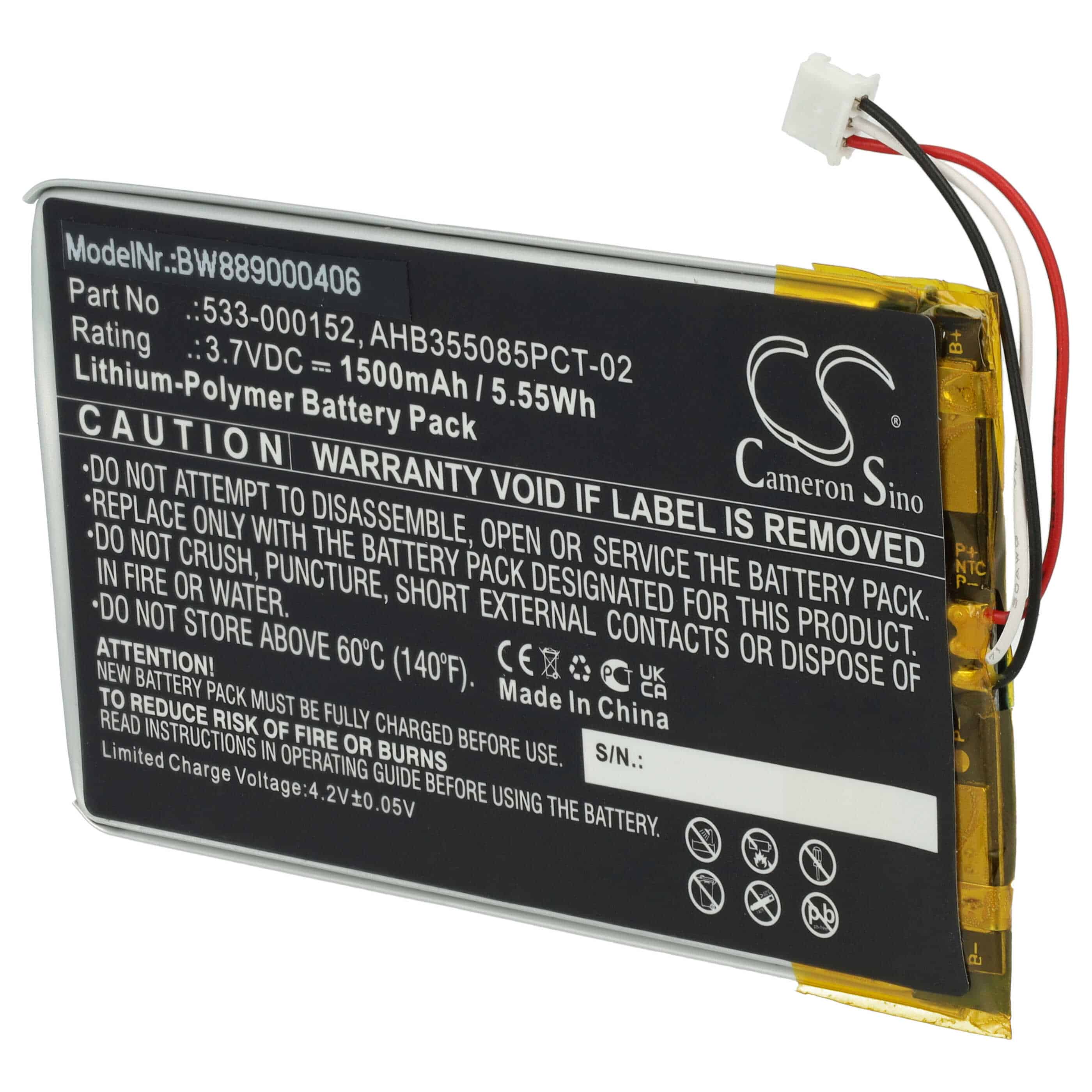 Akumulator do klawiatury bezprzewodowej zamiennik Logitech 533-000152, 533-000204 - 1500 mAh 3,7 V LiPo