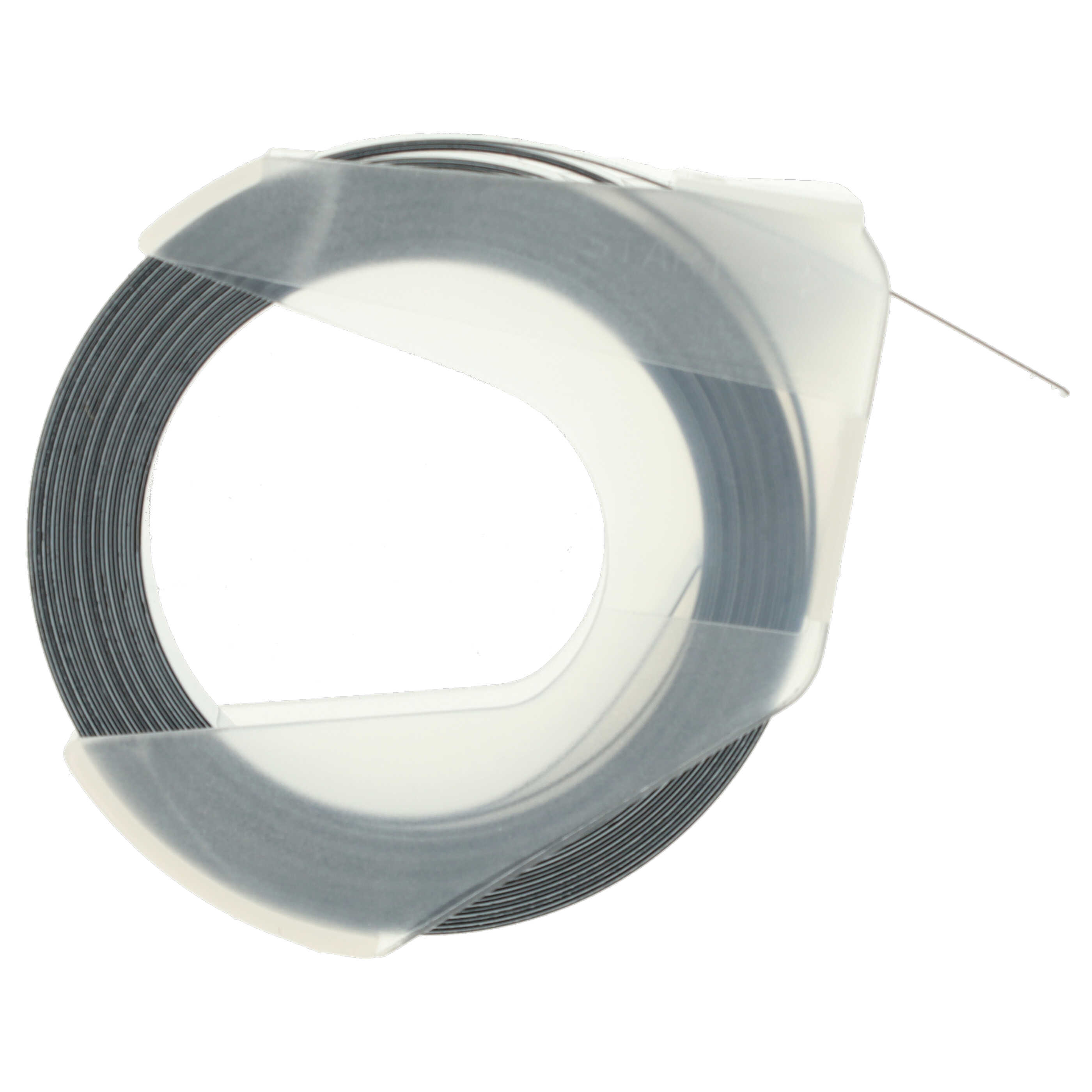 10x 3D Embossing Label Tape as Replacement for Dymo 520109, 0898130, S0898130 - 9 mm White to Black
