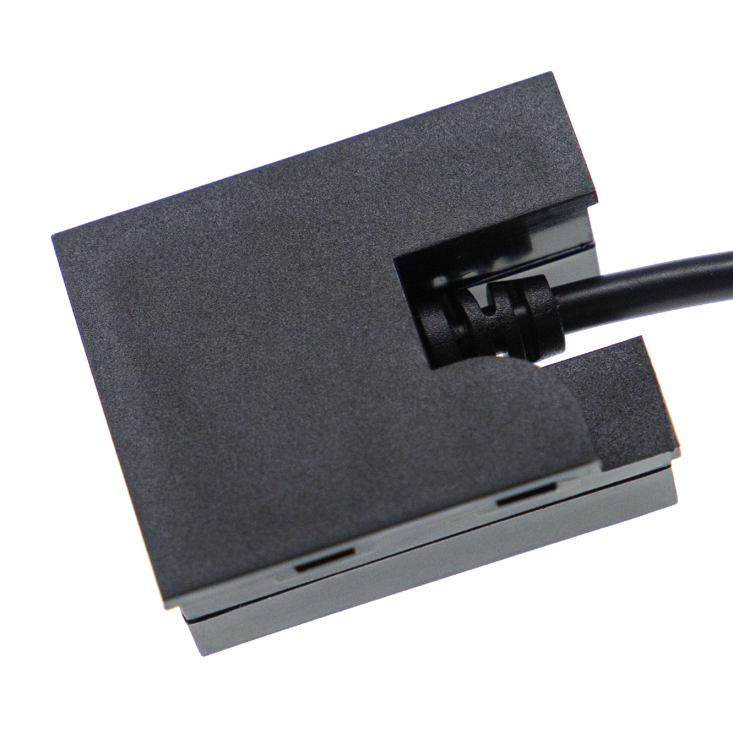 vhbw Adaptador compartimento de batería USB cámara de acción, videocámara - 143cm, plástico, negro