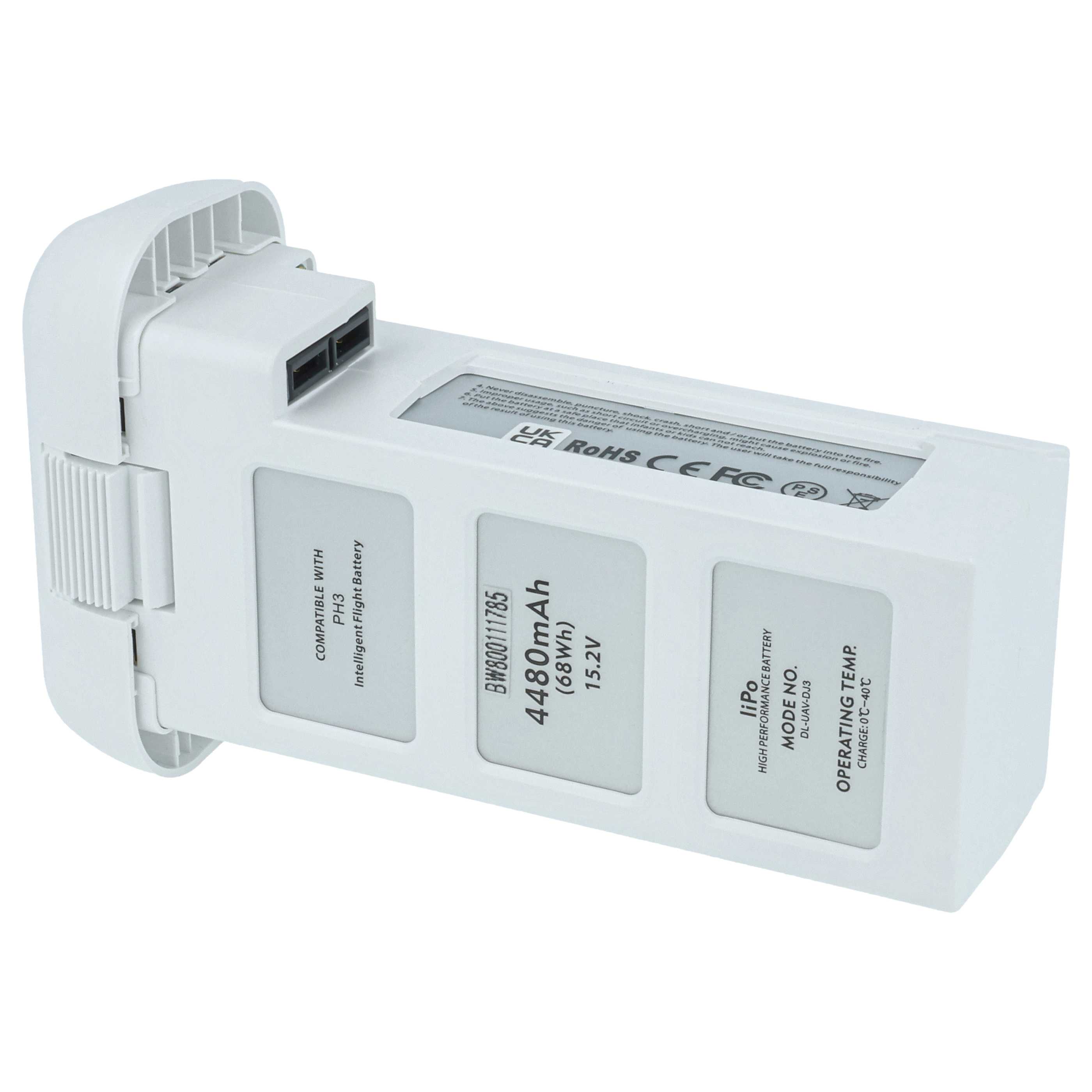 2x Batteries pour drone DJI Phantom 3 Advanced, 3 Professional, 3- 4500mAh 15,2V Li-polymère