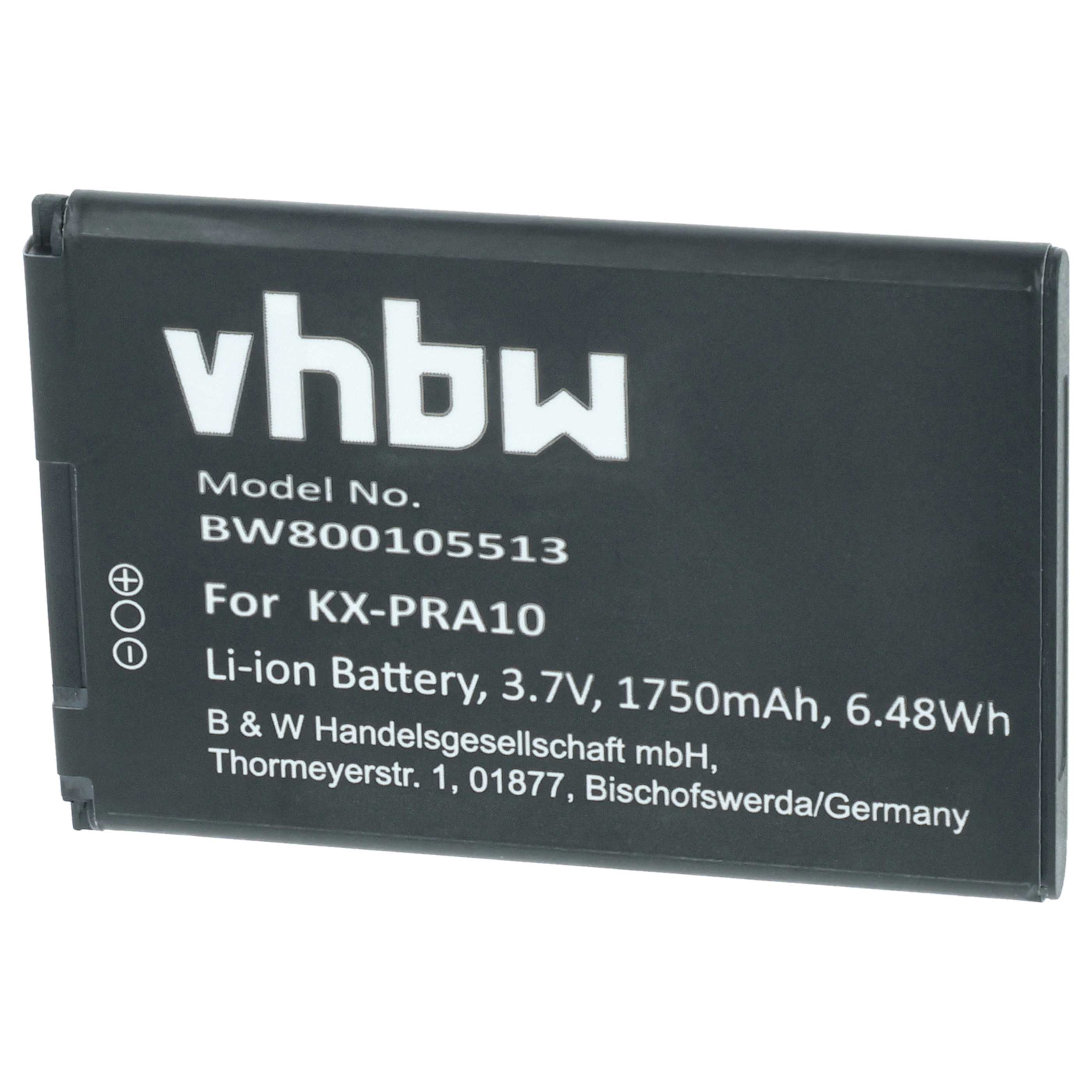Batterie remplace Panasonic KX-PRA10EX, KX-PRA10 pour téléphone Panasonic - 1750mAh 3,7V Li-ion