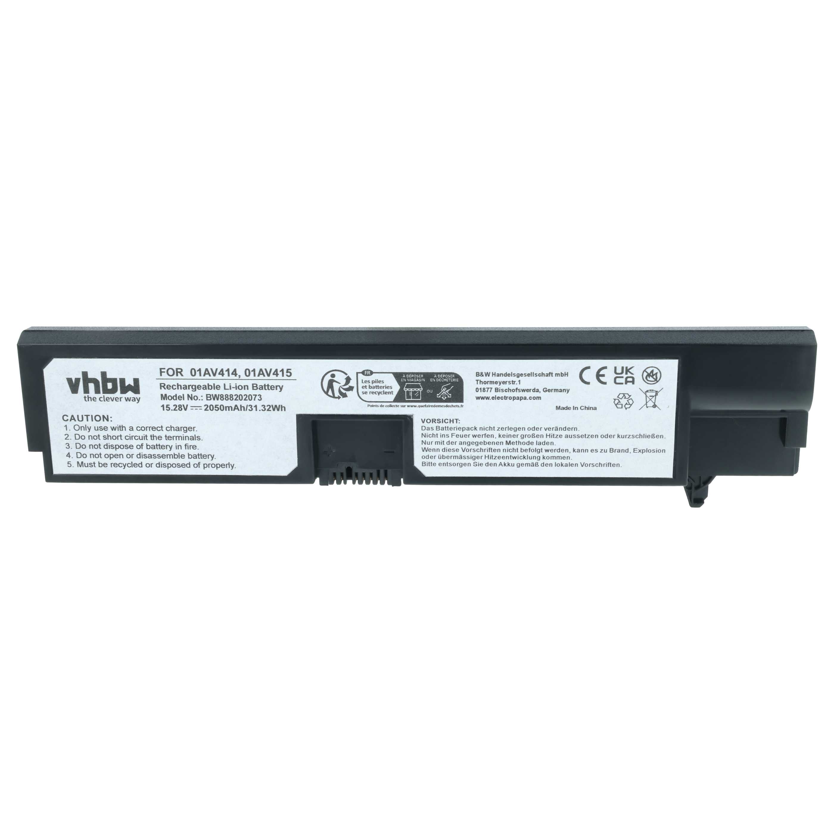 Akumulator do laptopa zamiennik Lenovo 01AV416, 01AV417, 01AV414, 01AV415 - 2050 mAh 15,28 V Li-Ion, czarny