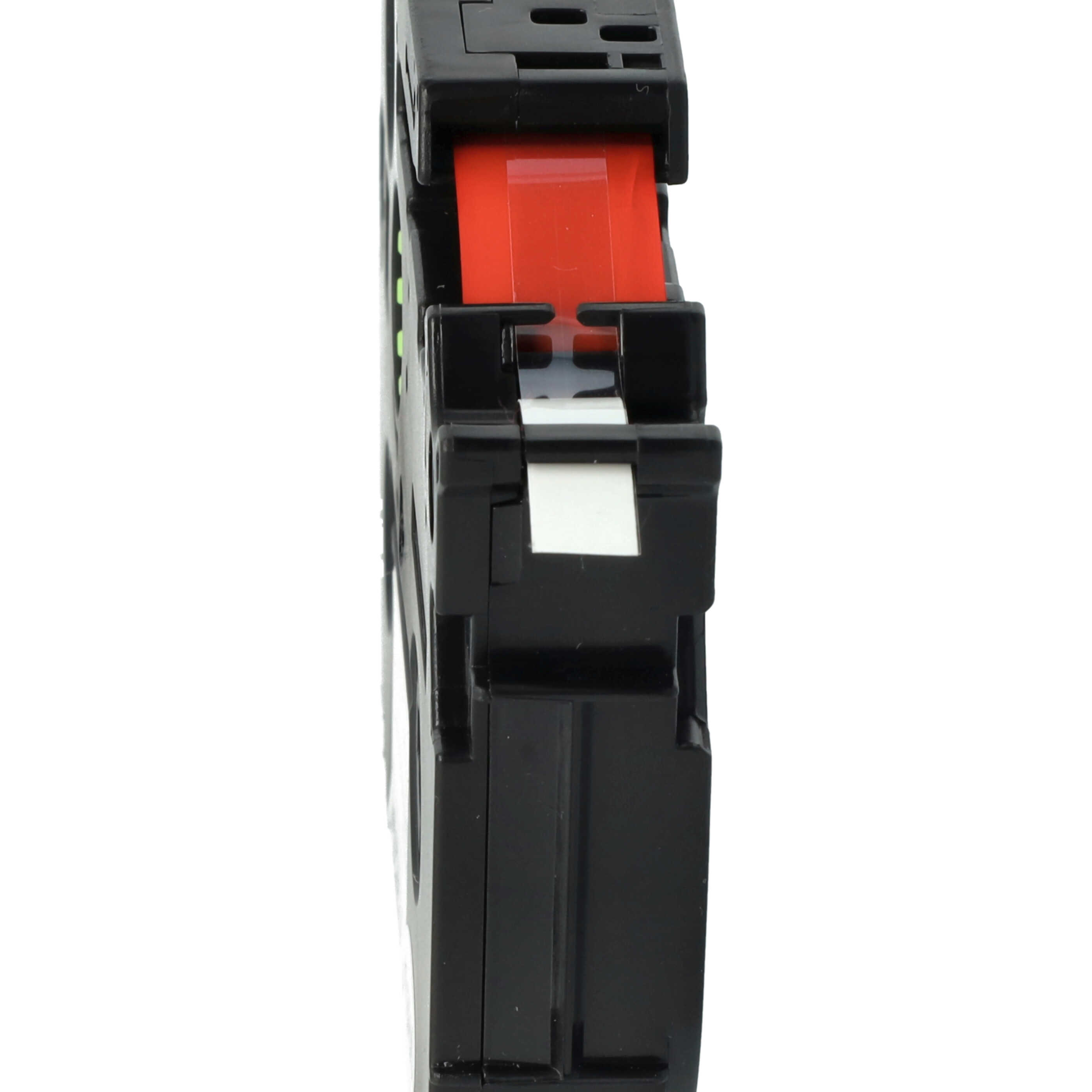 Cassette à ruban remplace Brother TZE-212 - 6mm lettrage Rouge ruban Blanc