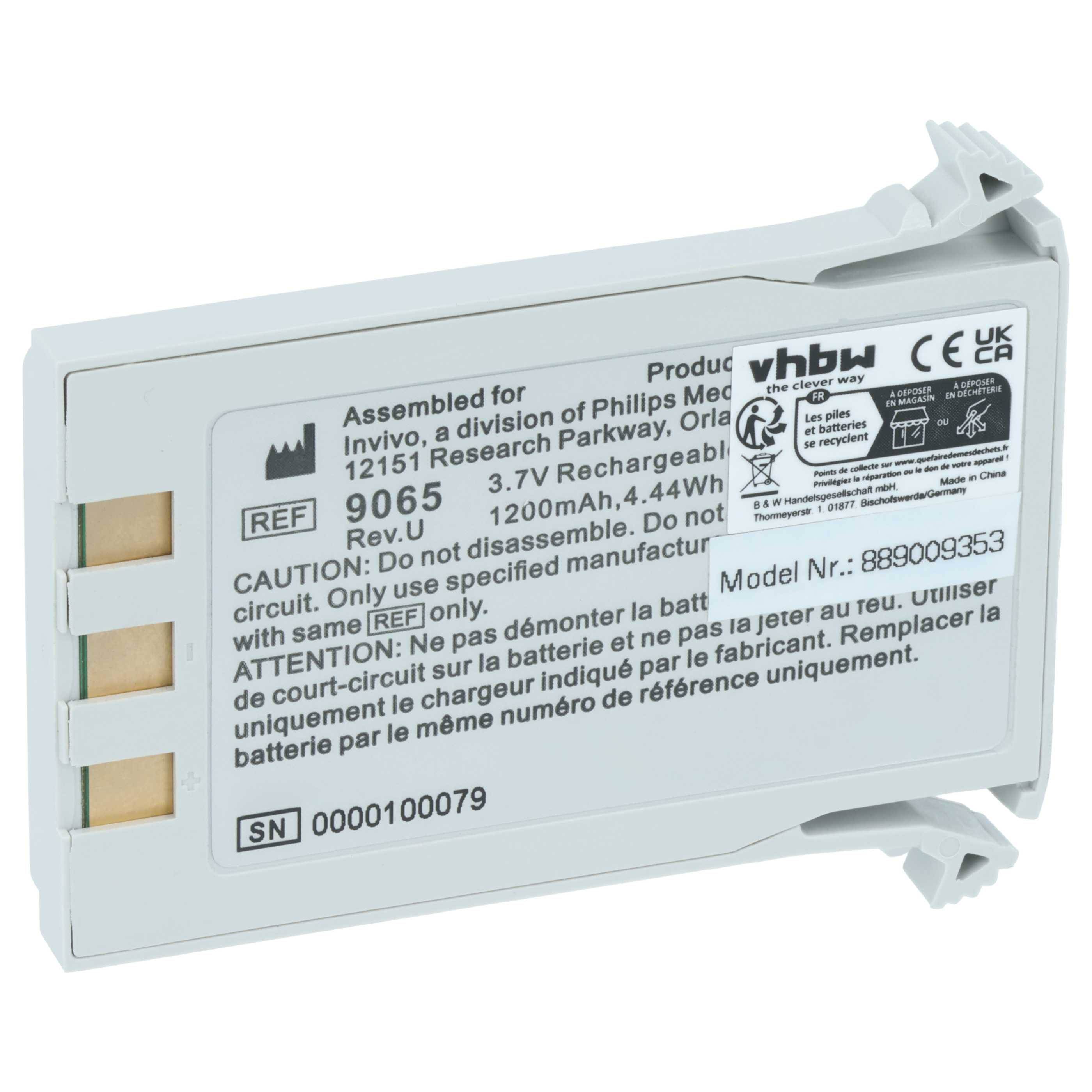 Akku als Ersatz für Philips 989803152881, M6480 für Philips - 1200mAh 3,7V Li-Ion