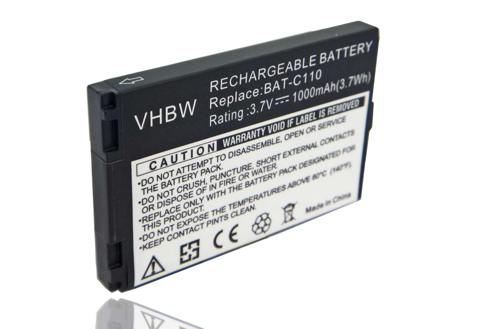 Batterie remplace Emporia BAT-C110 pour téléphone portable senior - 1000mAh, 3,7V, Li-ion