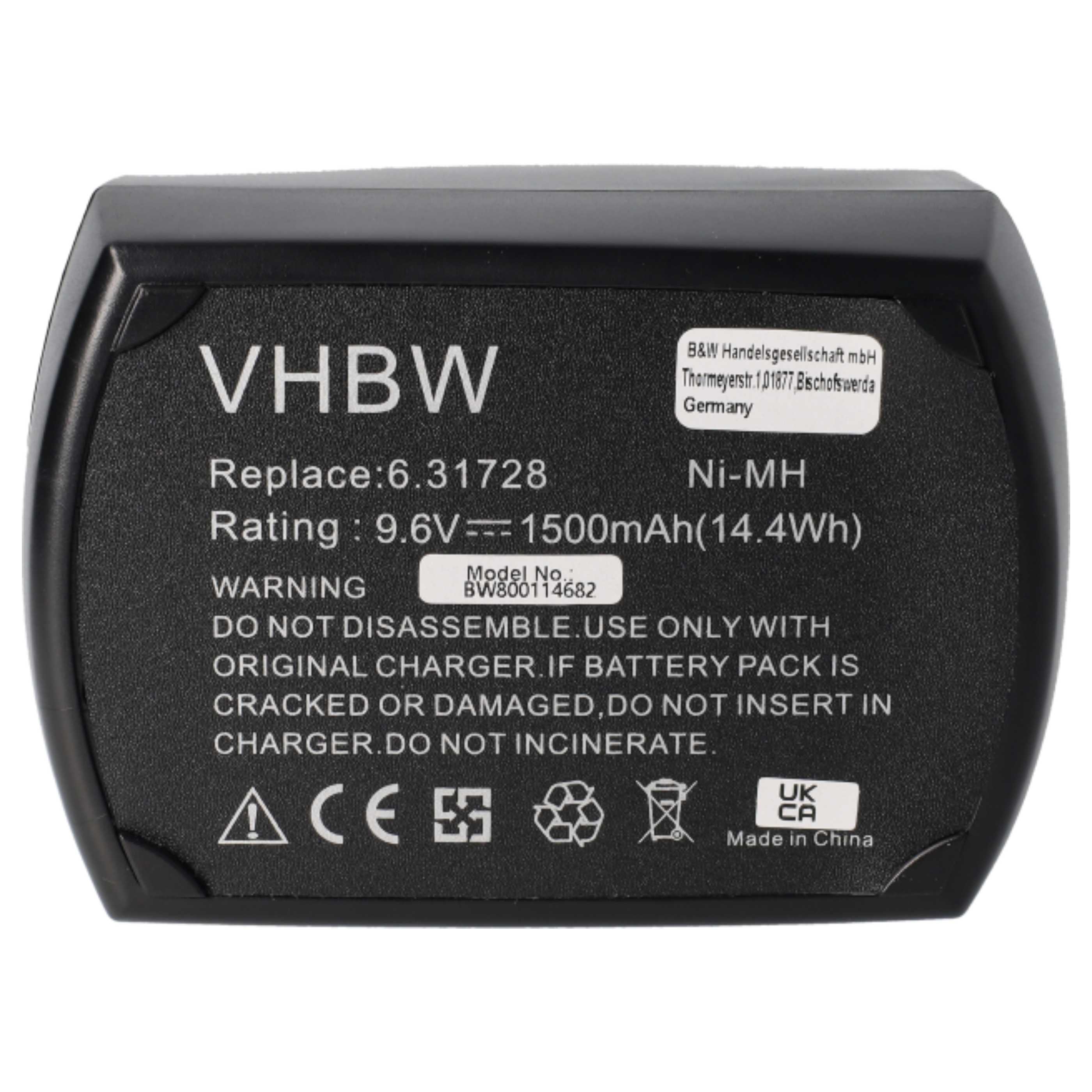 2x Akumulator do elektronarzędzi zamiennik Metabo 6.2547, 6.25471, 6.25470.00 - 1500 mAh 9,6 V NiMH