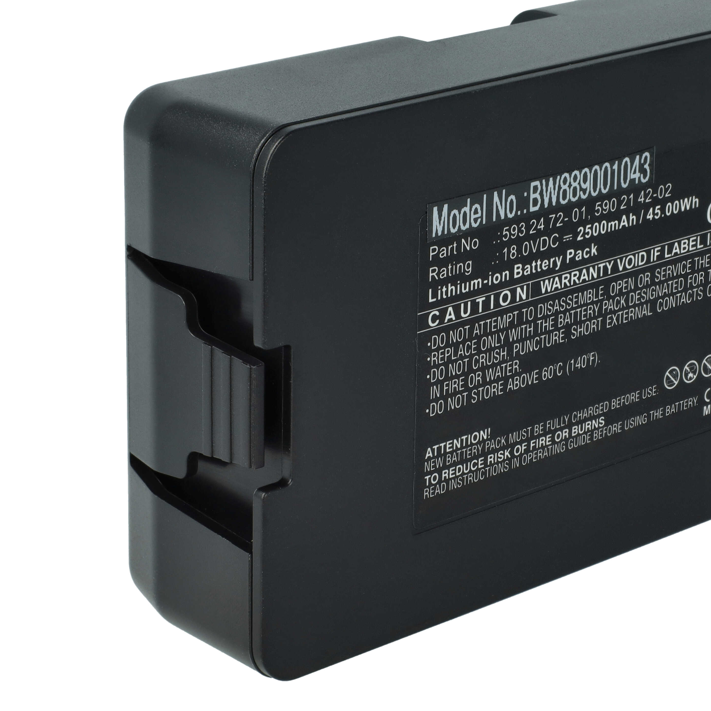 Lawnmower Battery Replacement for Flymo 5848428-02, 5848228-01, 584 84 28-02 - 2500 mAh 18 V Li-Ion