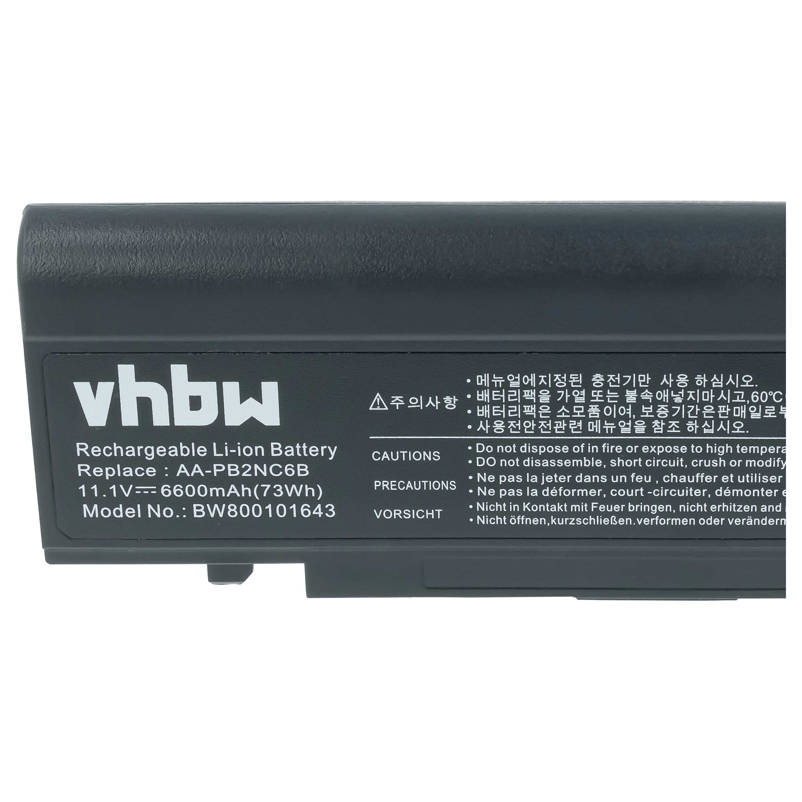 Akumulator do laptopa zamiennik Samsung AAPB2NC6B/E, AA-PB2NC6B/E, AAPB2NC6B - 6600 mAh 11,1 V Li-Ion, czarny
