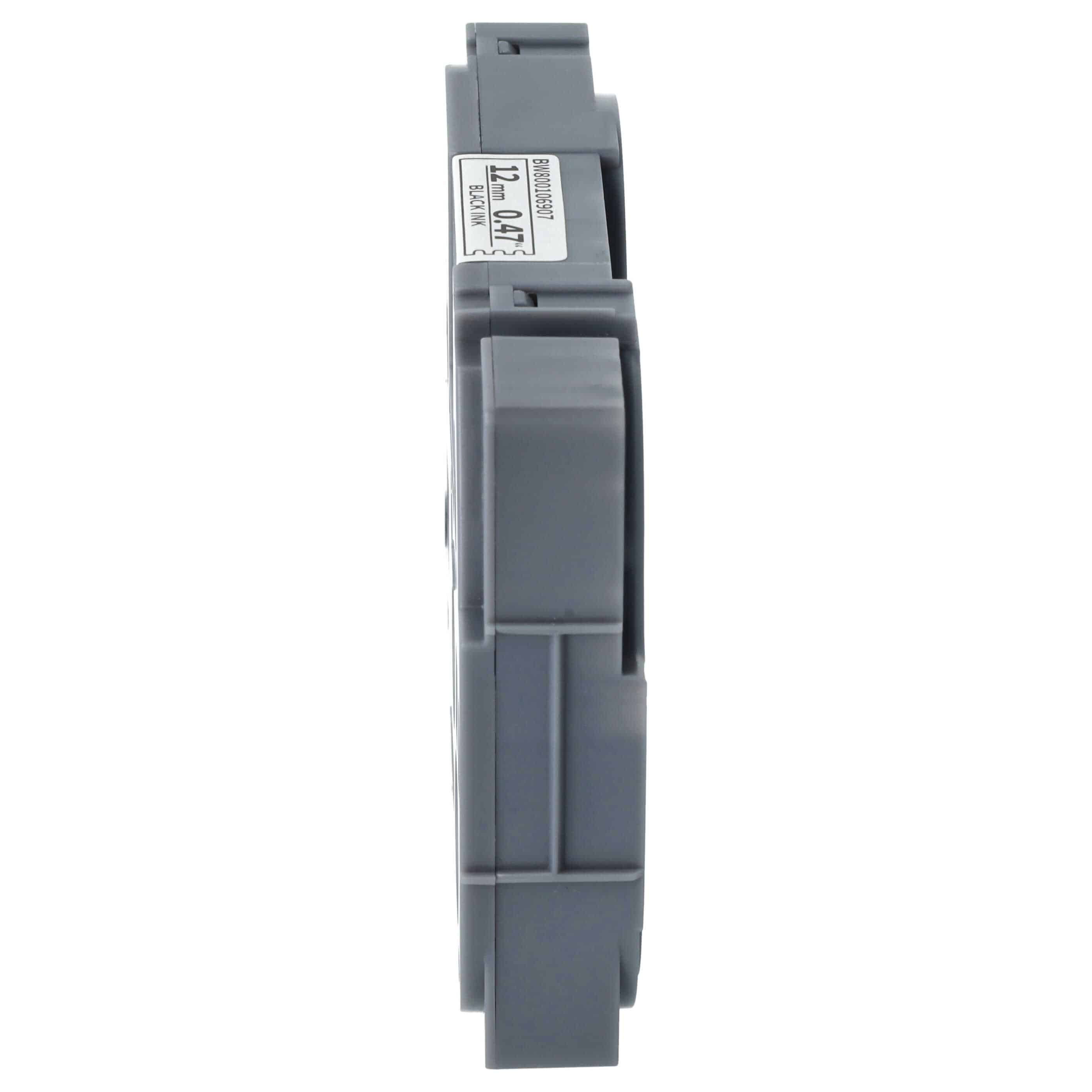 Cassette à ruban remplace Brother TZE-SE3, TZ-SE3 - 12mm lettrage Noir ruban Blanc