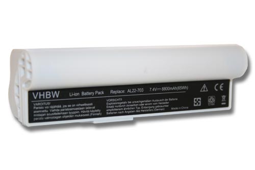 Batteria sostituisce Asus AL22-703 per notebook Asus - 8800mAh 7,4V Li-Ion bianco