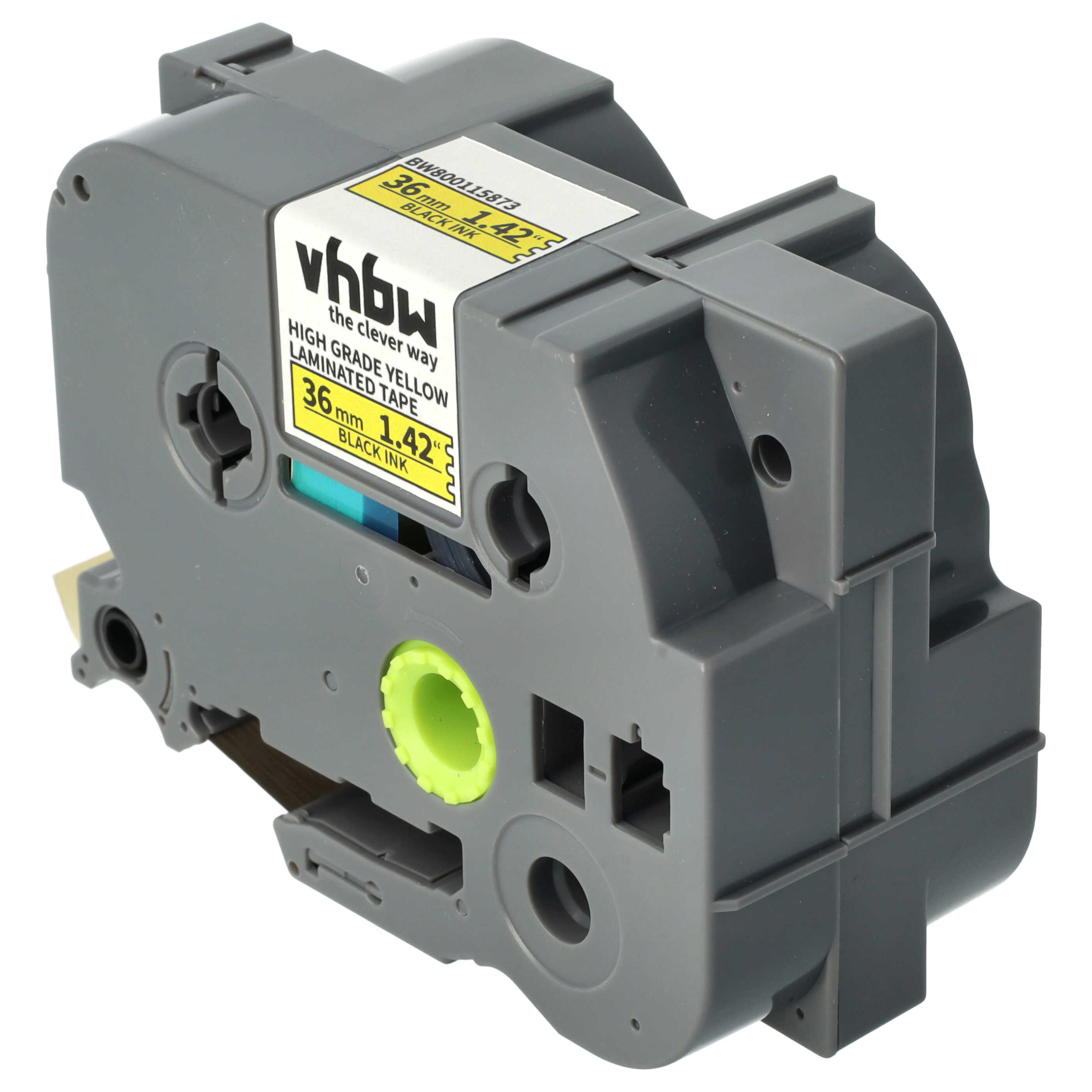 Label Tape as Replacement for Brother HGE-661 - 36 mm Black to Yellow, plastic