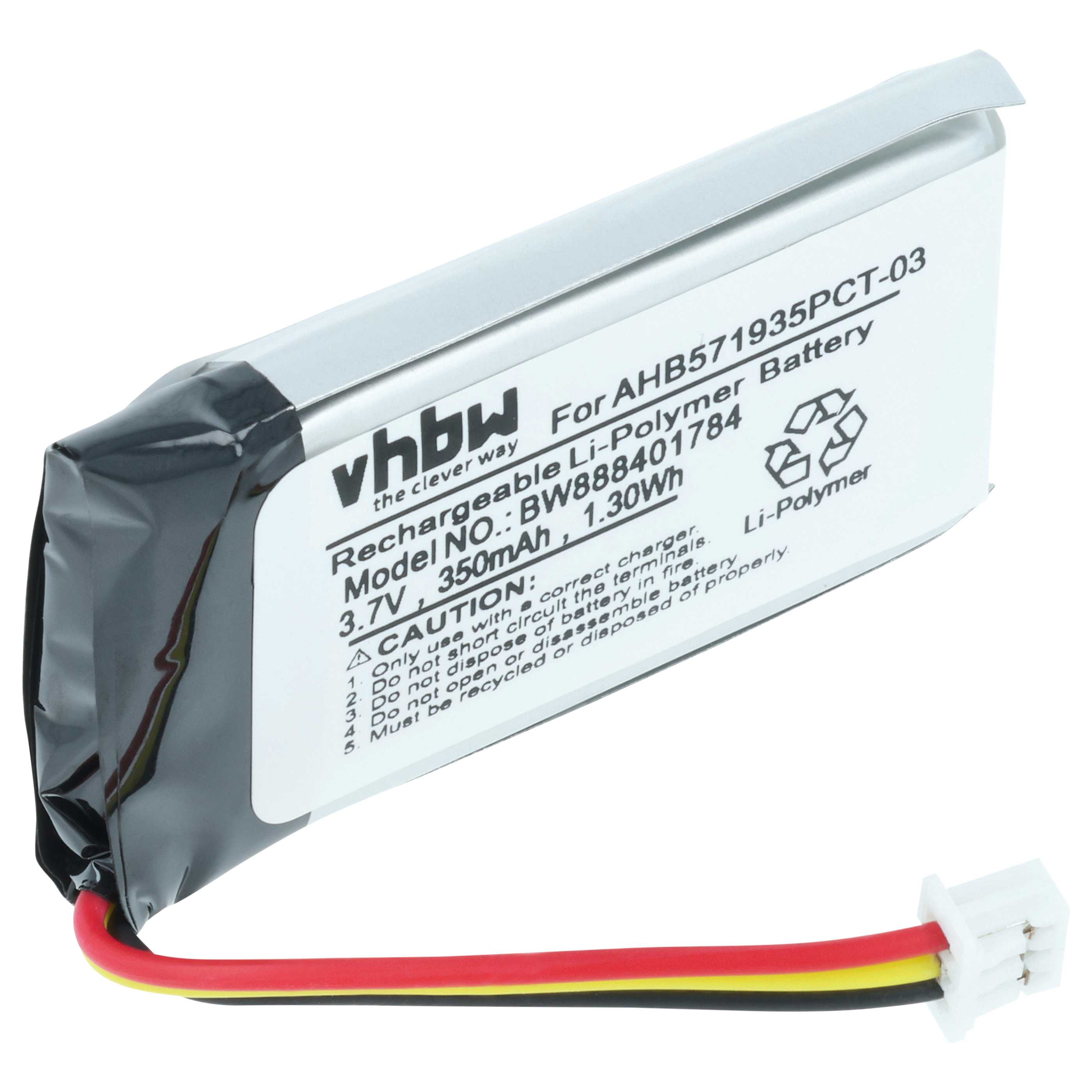 Stereo Amp Battery replaces Sennheiser AHB571935PCT-03, BAP 800, 586477, 573695 - 280 mAh 3.7 V Li-polymer