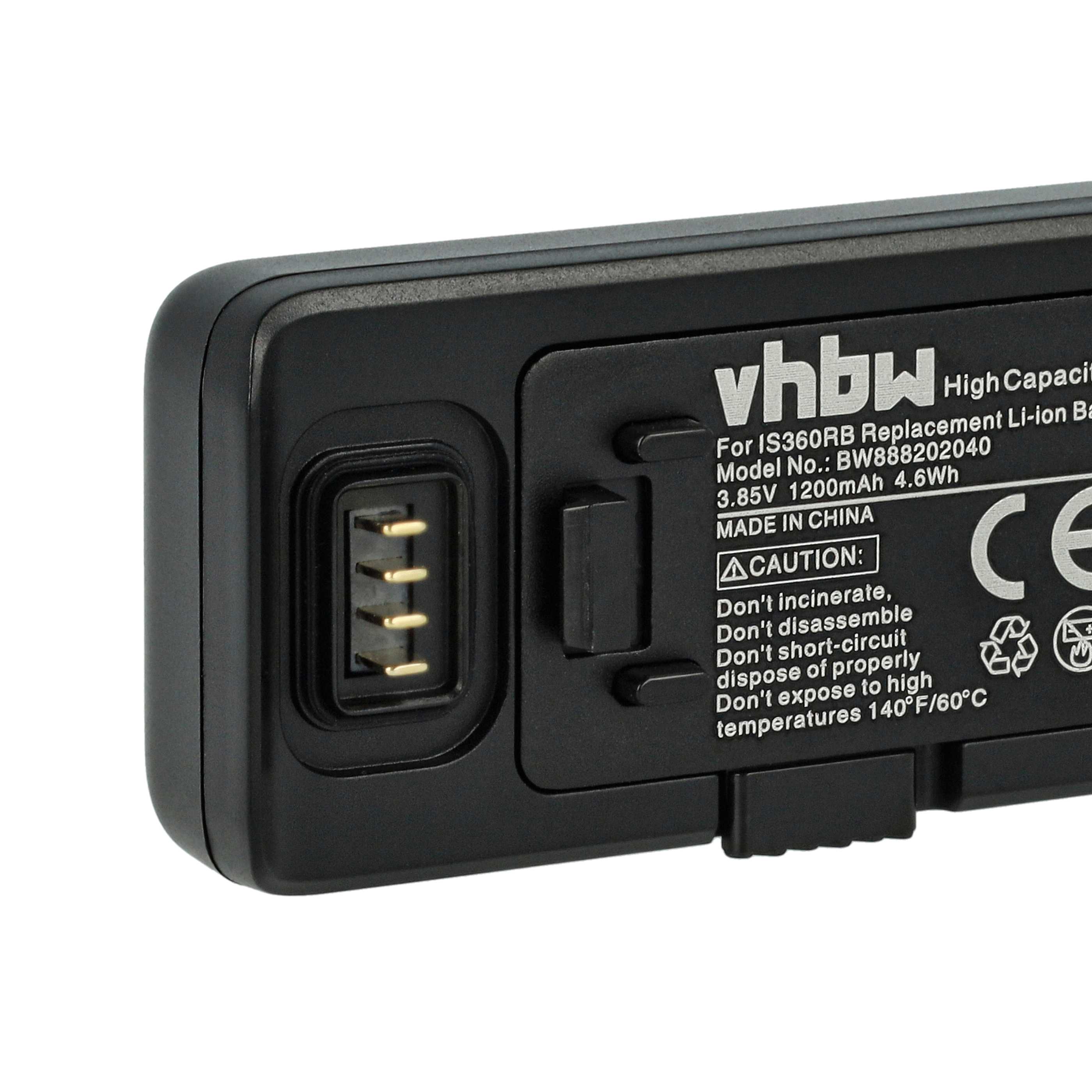 2x Battery replaces Insta360 IS360RB - 1200mAh, 3.85V, Li-Ion