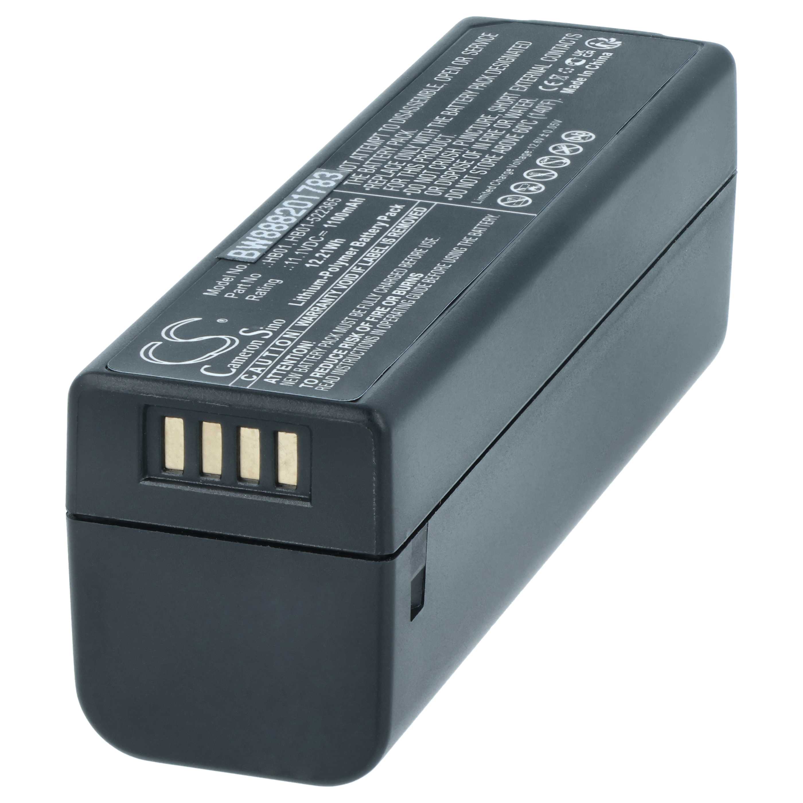 2x Battery replaces DJI HB01, HB01-522365 - 1100mAh, 11.1V, Li-polymer