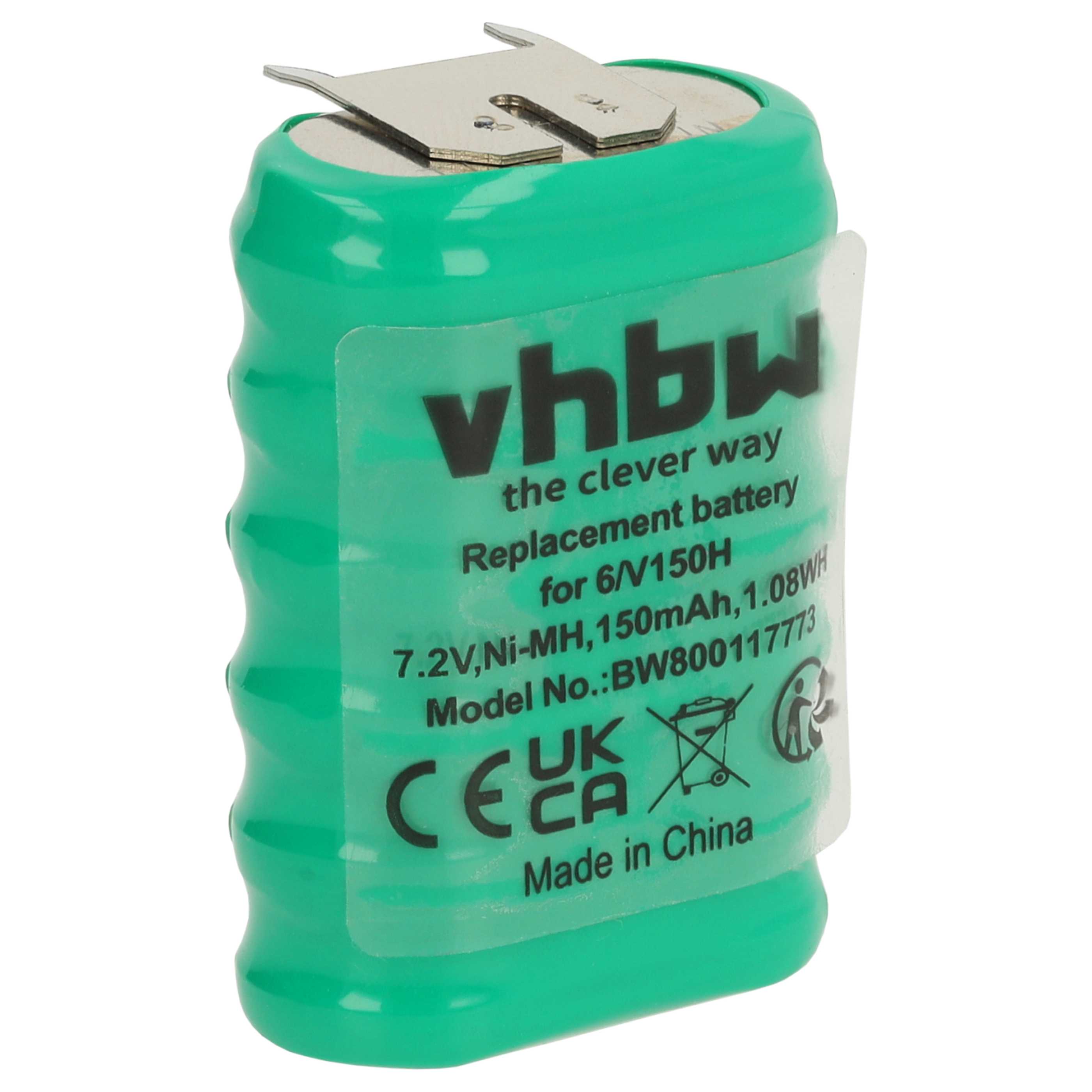 5x Button Cell Battery Type 6/V150H 3 Pins for Model Building Solar Lamps etc. - 150 mAh 7.2 V NiMH